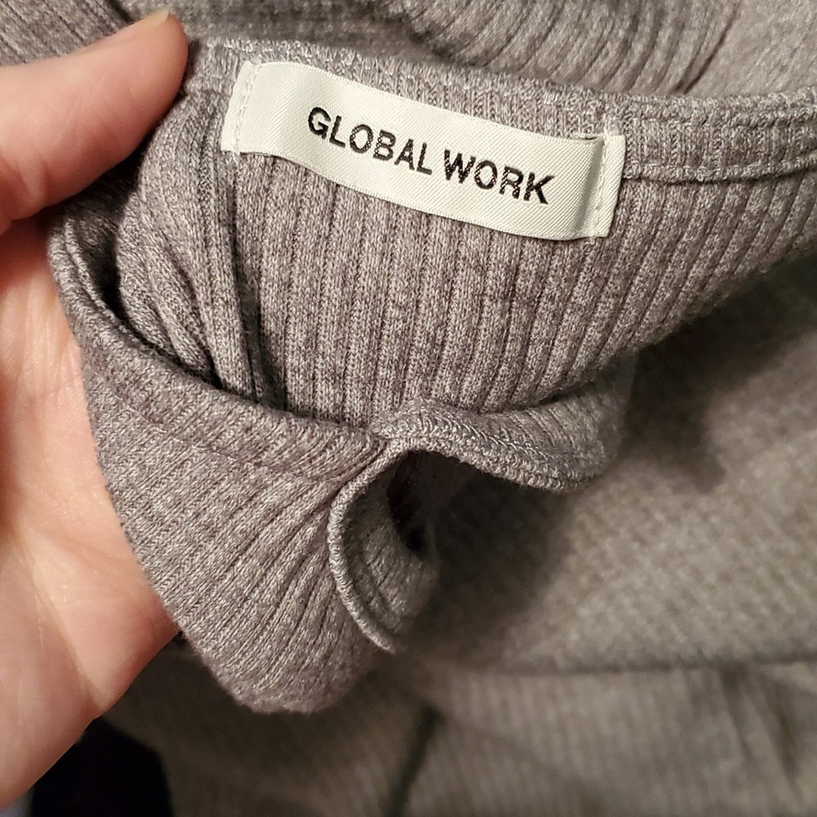 Global Work Global Work Comfy Gray Casual Rib Knit Dress Size L / US 10 / IT 46 - 4 Thumbnail