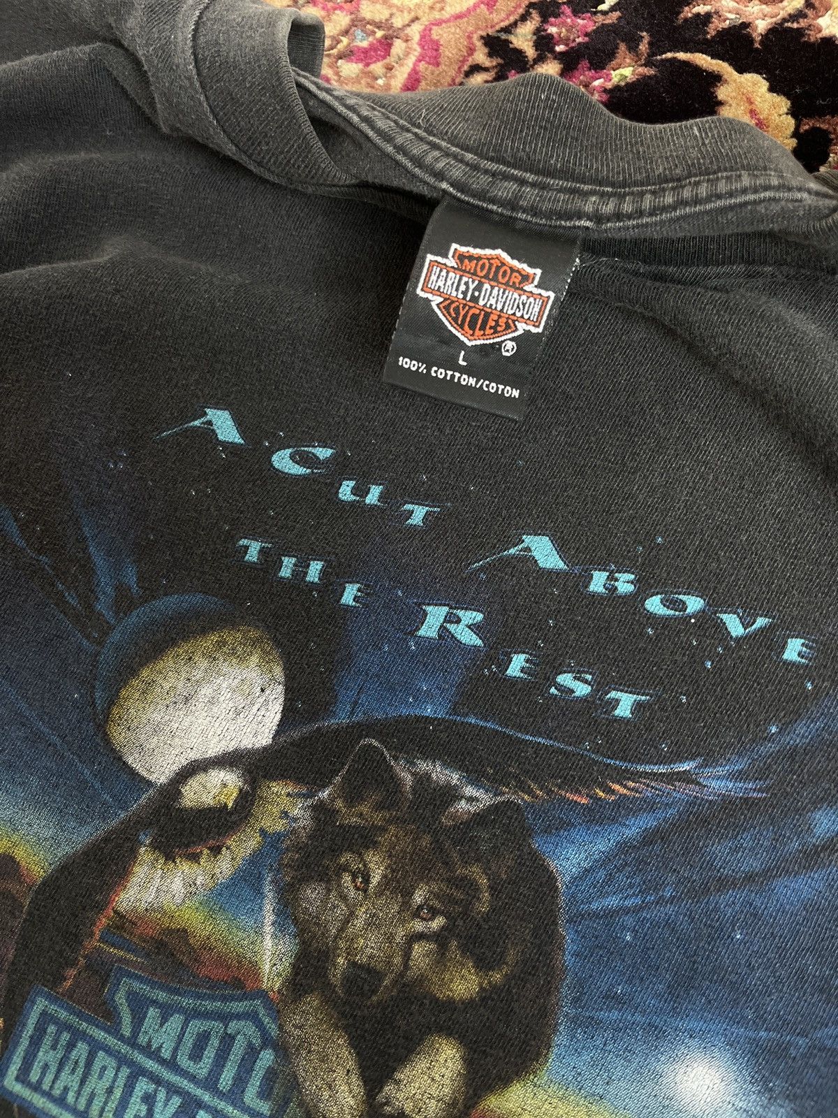 Harley Davidson VTG Harley Davidson A Cut Above The Rest Wolf Grunge Shirt Size US L / EU 52-54 / 3 - 5 Thumbnail