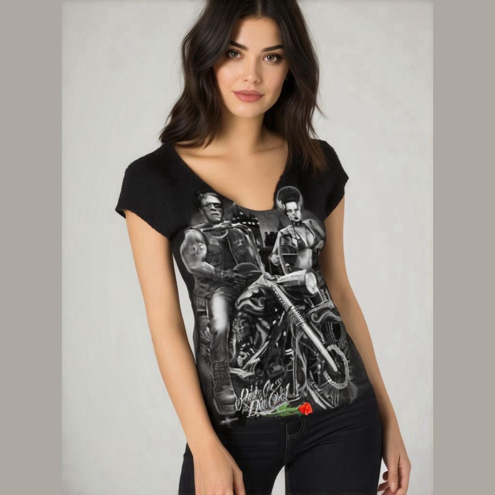 Other Biker Graphic Tee Frankenstein Bride Gothic Streetwear L Size L / US 10 / IT 46 - 7 Thumbnail