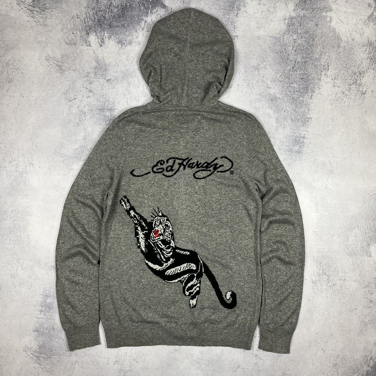 Ed Hardy Vintage Ed Hardy tiger y2k big logo hooded sweater 90’s Size US L / EU 52-54 / 3 - 2 Thumbnail