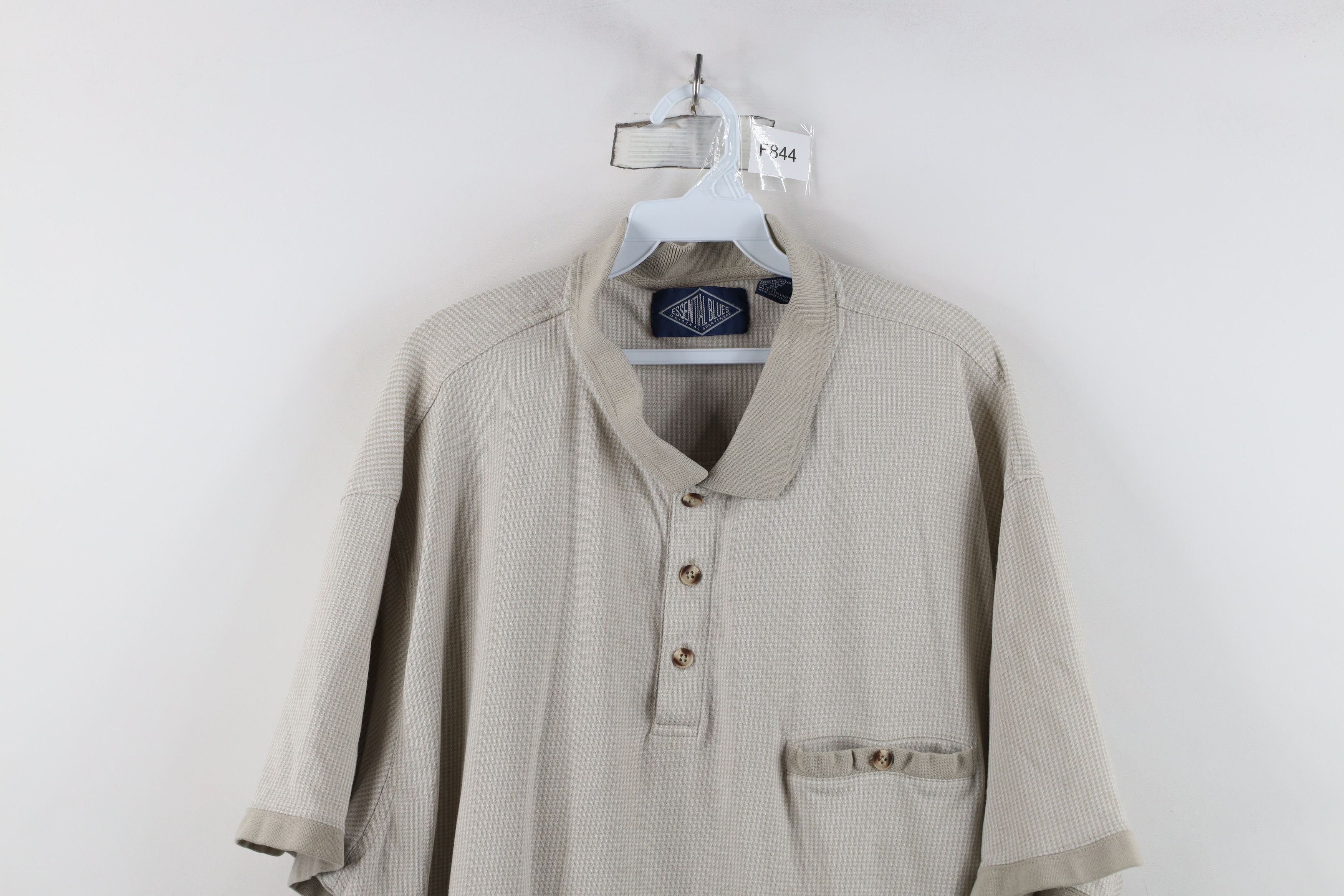 Vintage Vintage 90s Streetwear Houndstooth Knit Pullover Polo Shirt Size US XXL / EU 58 / 5 - 2 Thumbnail