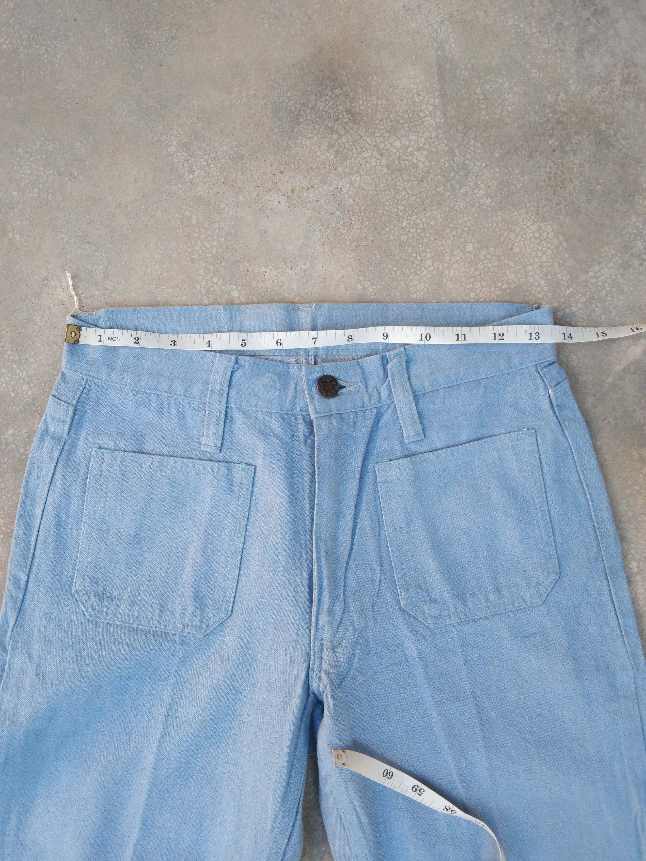 Japanese Brand × Jean × Vintage 70s Vintage Bell Bottom Flared Jeans 27x33 Size US 27 - 3 Thumbnail