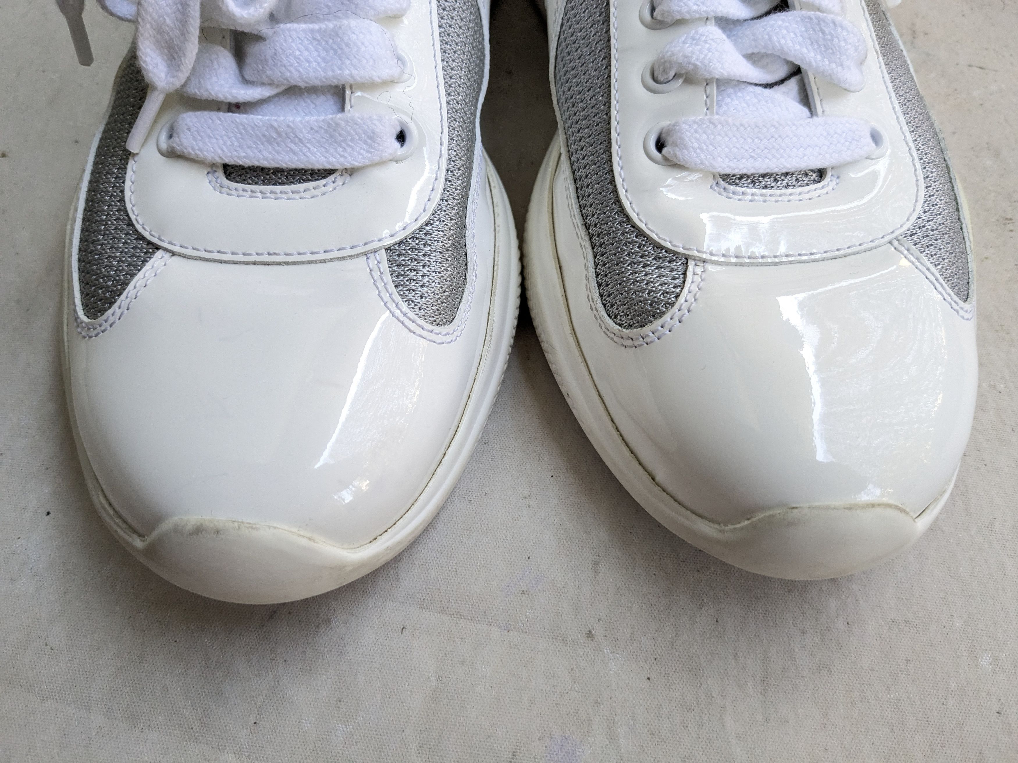 Prada Prada America's Cup White 8 Low Silver Patent Leather Size US 8 / EU 41 - 2 Thumbnail