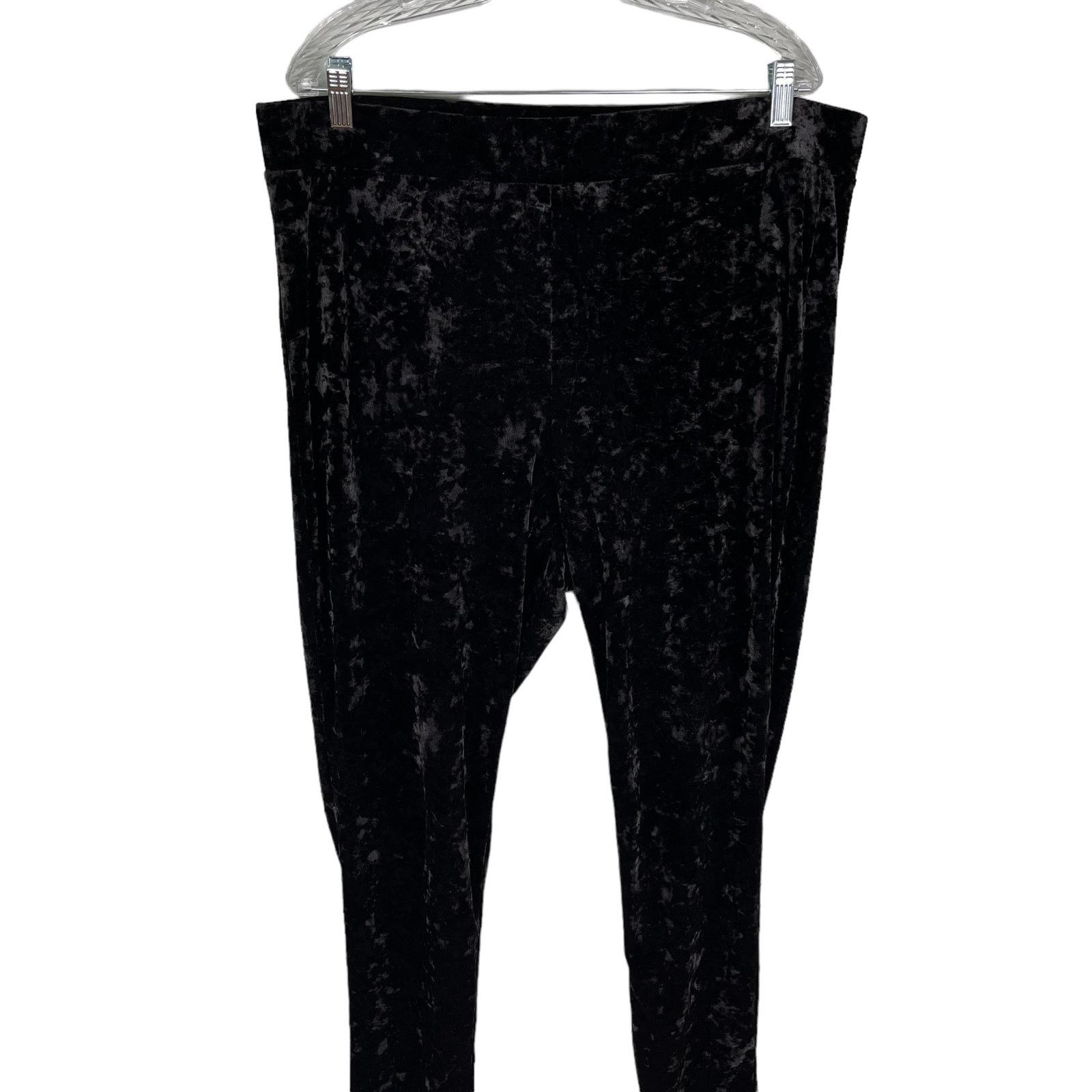 Other Torrid Pants Black Crushed Velvet Pull On 3 3X Elastic Waist Size 40" / US 18 - 12 Thumbnail