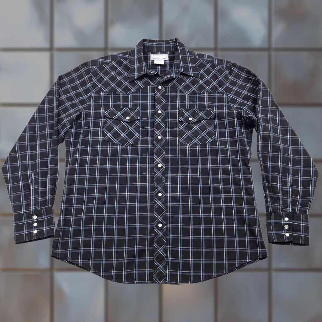 Wrangler Wrangler Wrancher Snap Shirt Mens Large Plaid Long Sleeve Western Cowboy Rodeo Shirt Size US L / EU 52-54 / 3 - 1 Thumbnail