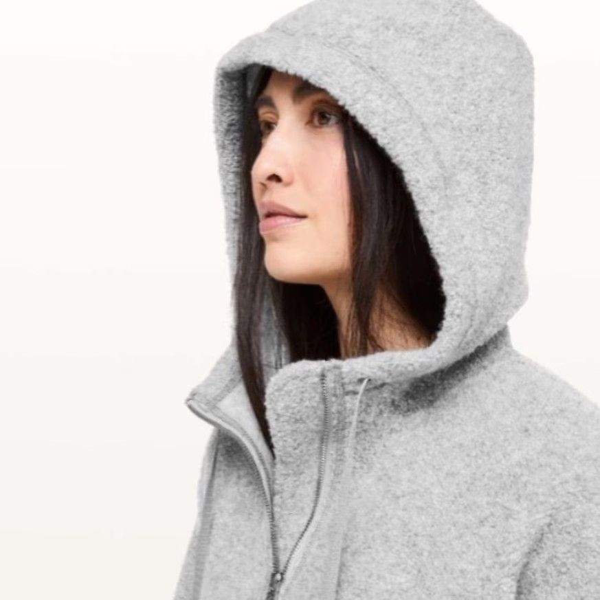 Lululemon Lululemon So Sherpa Wool Blend Boucle Gray Heather Hooded Zip Jacket Size 6 Women Casual Hoodie Jacket Size M / US 6-8 / IT 42-44 - 3 Thumbnail