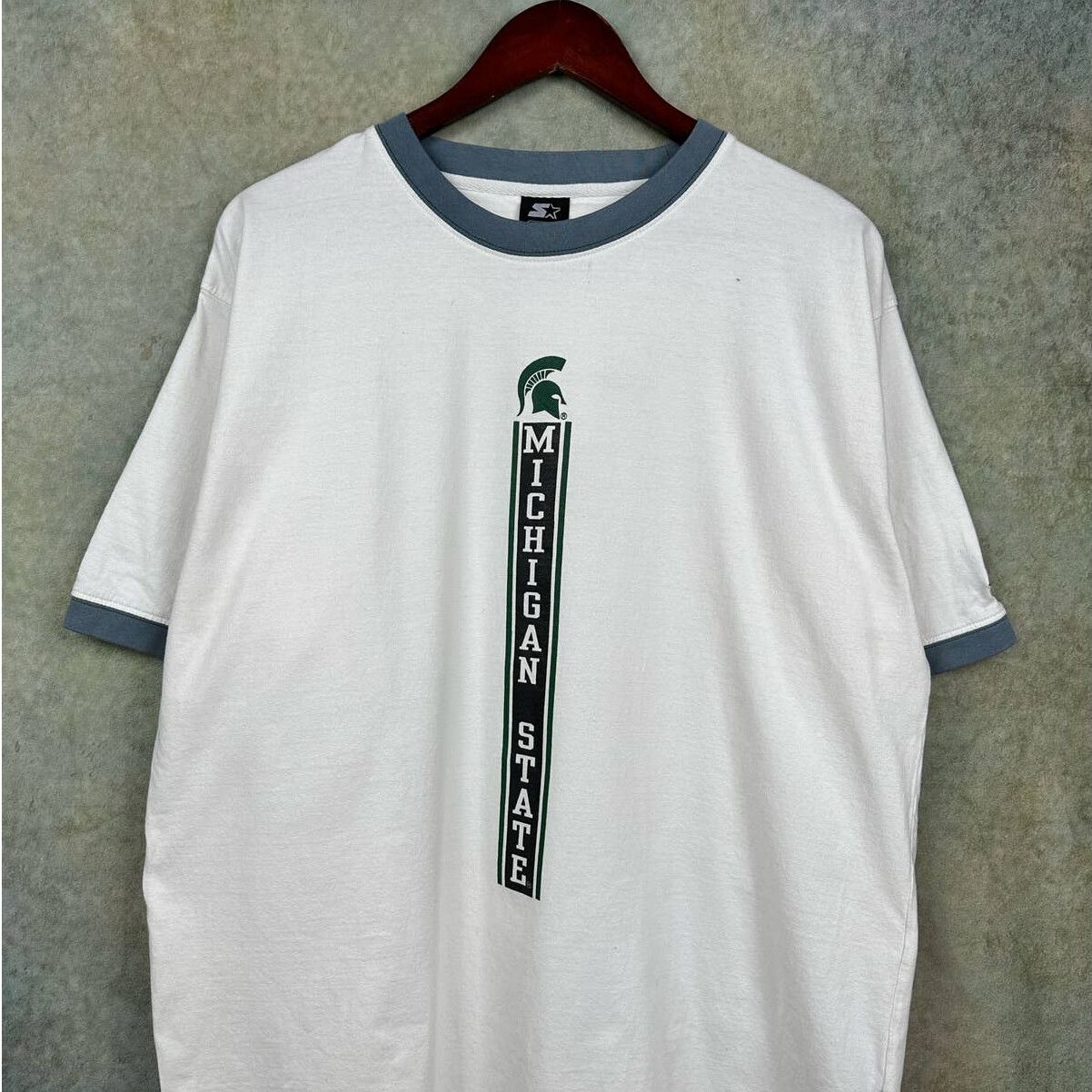 Vintage Vintage Michigan State Spartans Ringer T Shirt Sz L White Size US L / EU 52-54 / 3 - 2 Preview