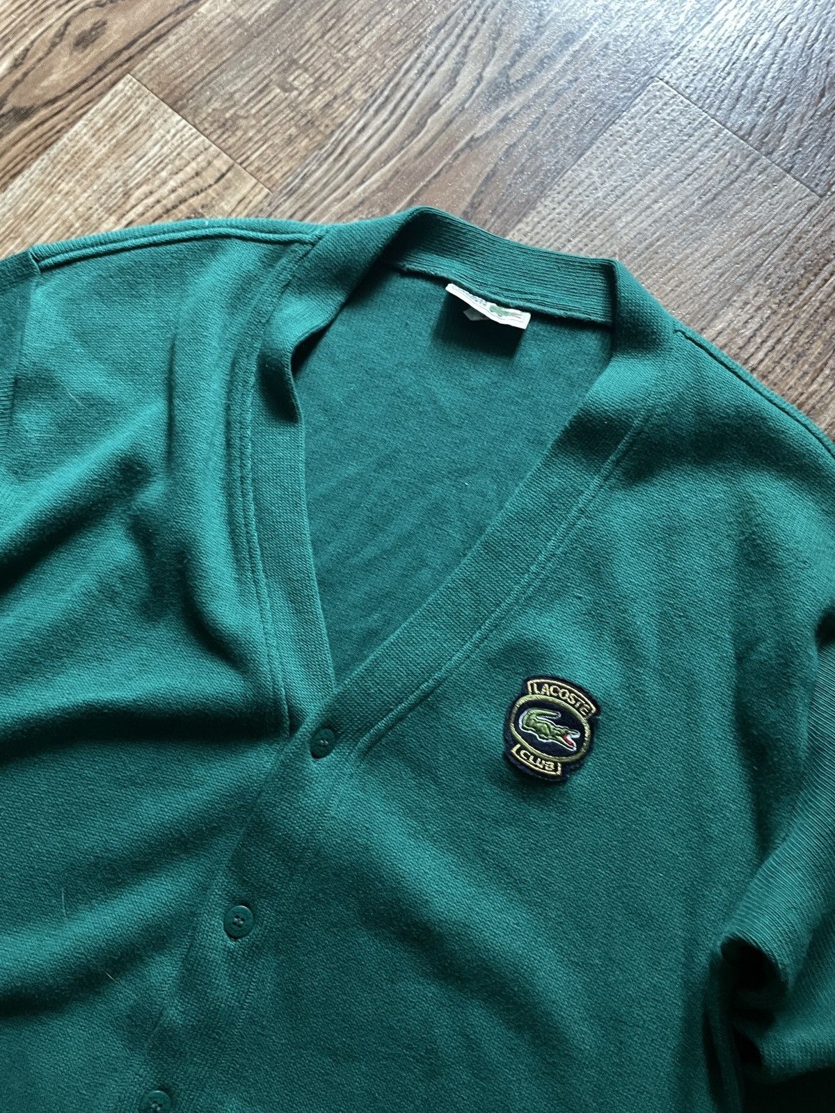RARE 90s Vintage Lacoste Club Chemise Knit Cardigan Sweater