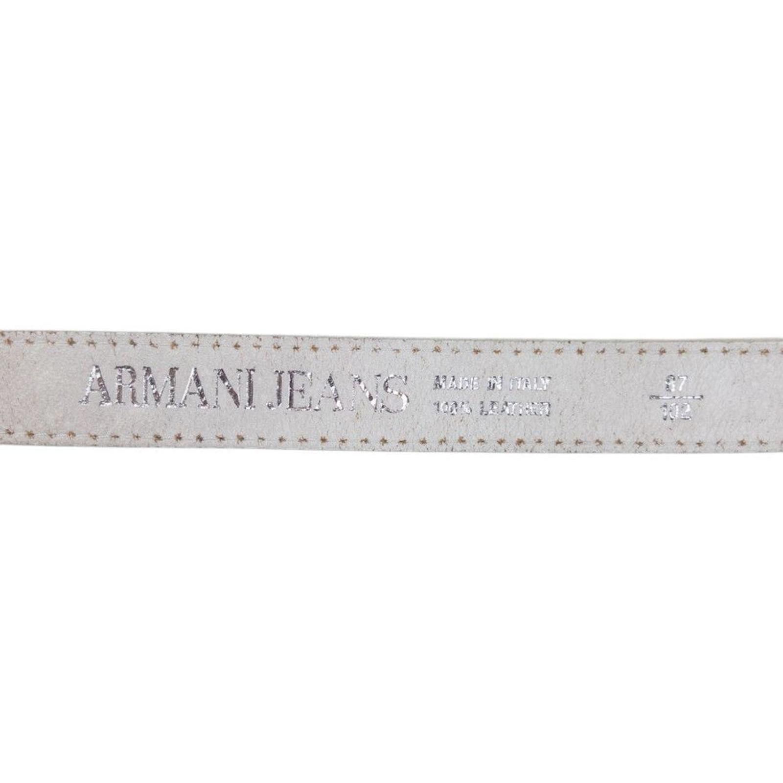 Other Vintage Armani Jeans Embroidered Leather Belt Size W34 Size ONE SIZE - 4 Thumbnail