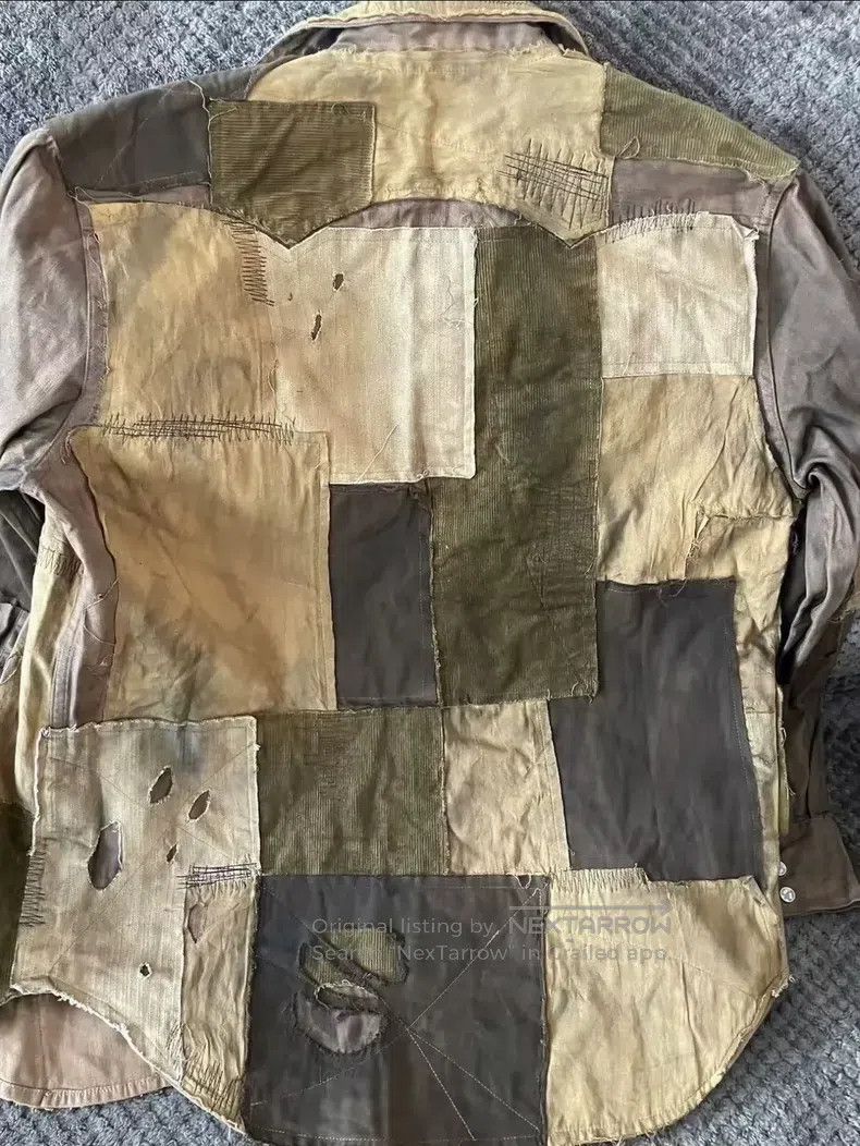 RRL Ralph Lauren RRL Ralph Lauren Men's mud-dy dyed patchwork shirt Size US M / EU 48-50 / 2 - 2 Thumbnail