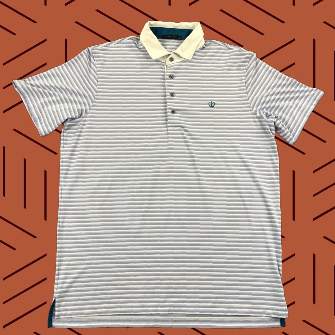 Vintage GREYSON Polo Shirt Mens Large White Purple Striped Golf Performance Kings Creek Shirt Mens Large Greyson Polo Size US L / EU 52-54 / 3 - 1 Thumbnail