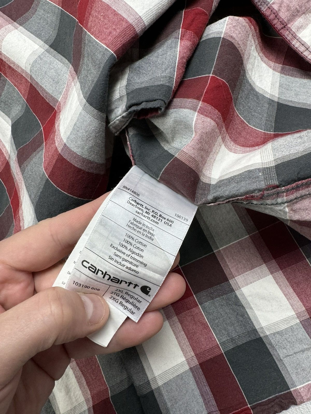 Carhartt Wip Carhartt WIP Essential Plaid Open Collar Long Sleeve Shirt Size US XXL / EU 58 / 5 - 5 Thumbnail