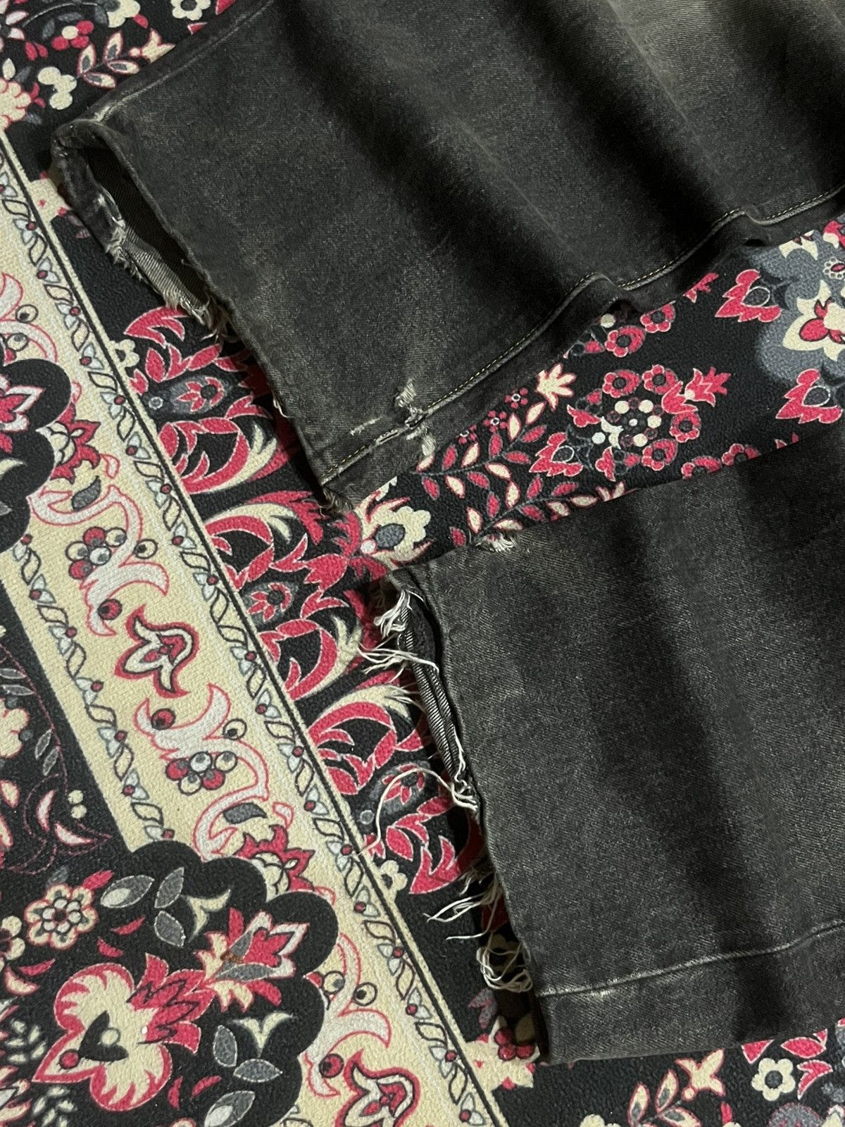 JNCO ⚡️Baggy⚡️Vintage Japanese Brand Brownish Black Frayed Leg Jean Size US 34 / EU 50 - 10 Thumbnail