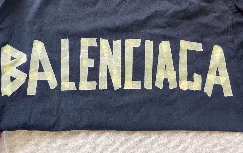 Balenciaga Balenciaga Tape Letter Logo Printed Jersey Crew Neck Loose Size US S / EU 44-46 / 1 - 3 Thumbnail