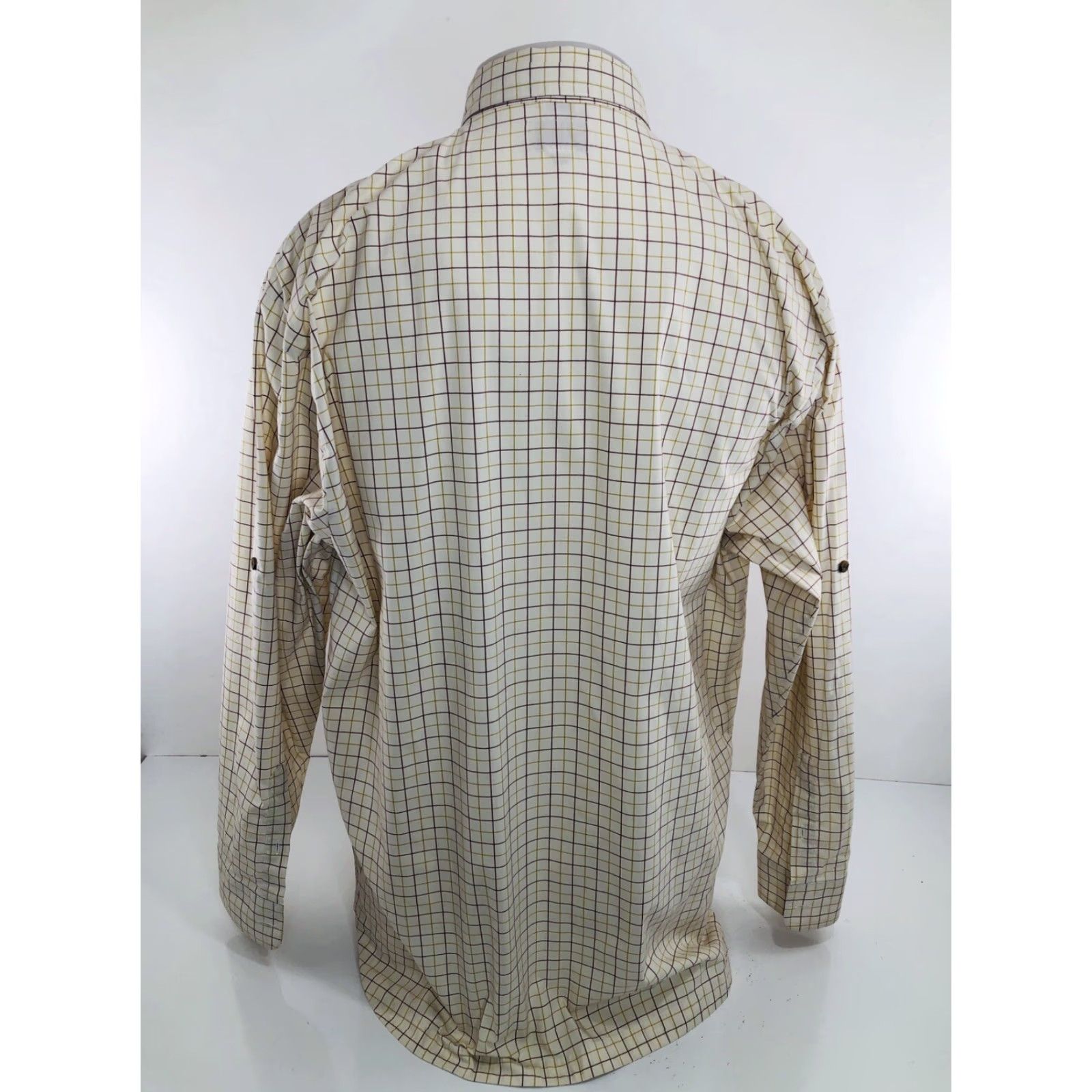 Vintage Hardy Bros Plaid Check FLY FISHING Embroidered Lg. Shirt - EXC. Button-Up - Men - Long Sleeve - Beige / Brown / Burgundy - J14 Size US L / EU 52-54 / 3 - 6 Thumbnail