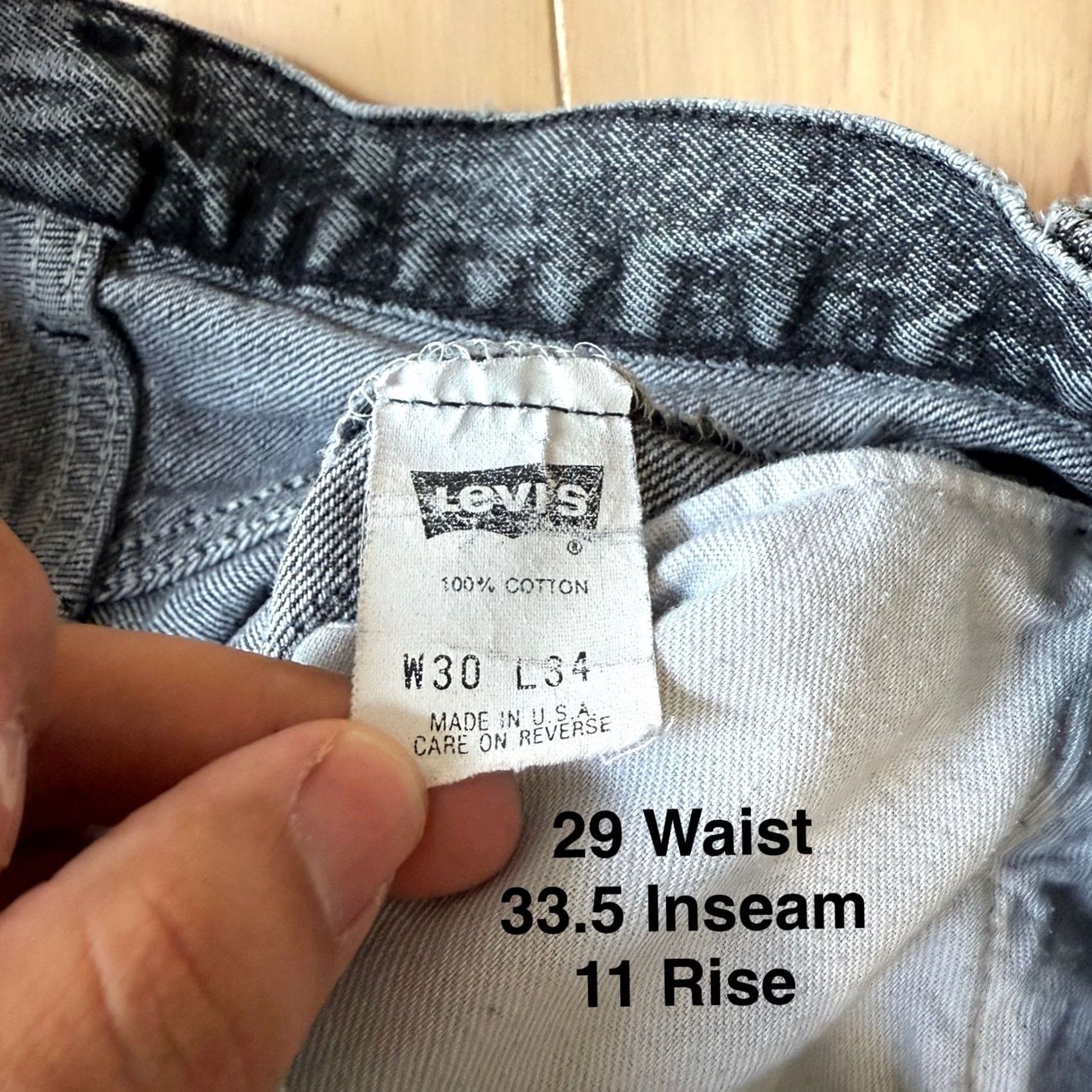 Levi's VINTAGE Levis 501 Jeans 29 Black 80s Denim Workwear USA Mens Size US 29 - 6 Thumbnail