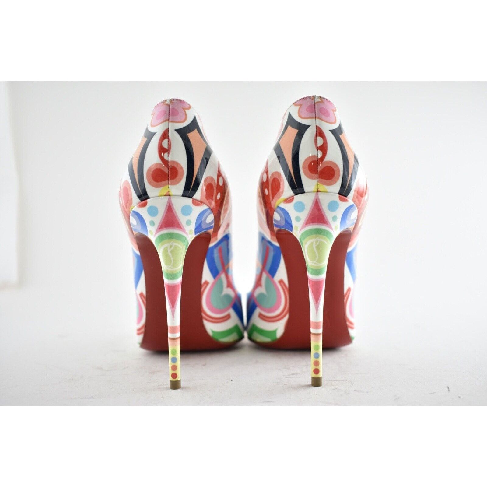 Christian Louboutin Hot Chick 100 Patent Tivoli Platine Gold Red Heel Pump 36.5 Size US 6.5 / IT 36.5 - 11 Thumbnail