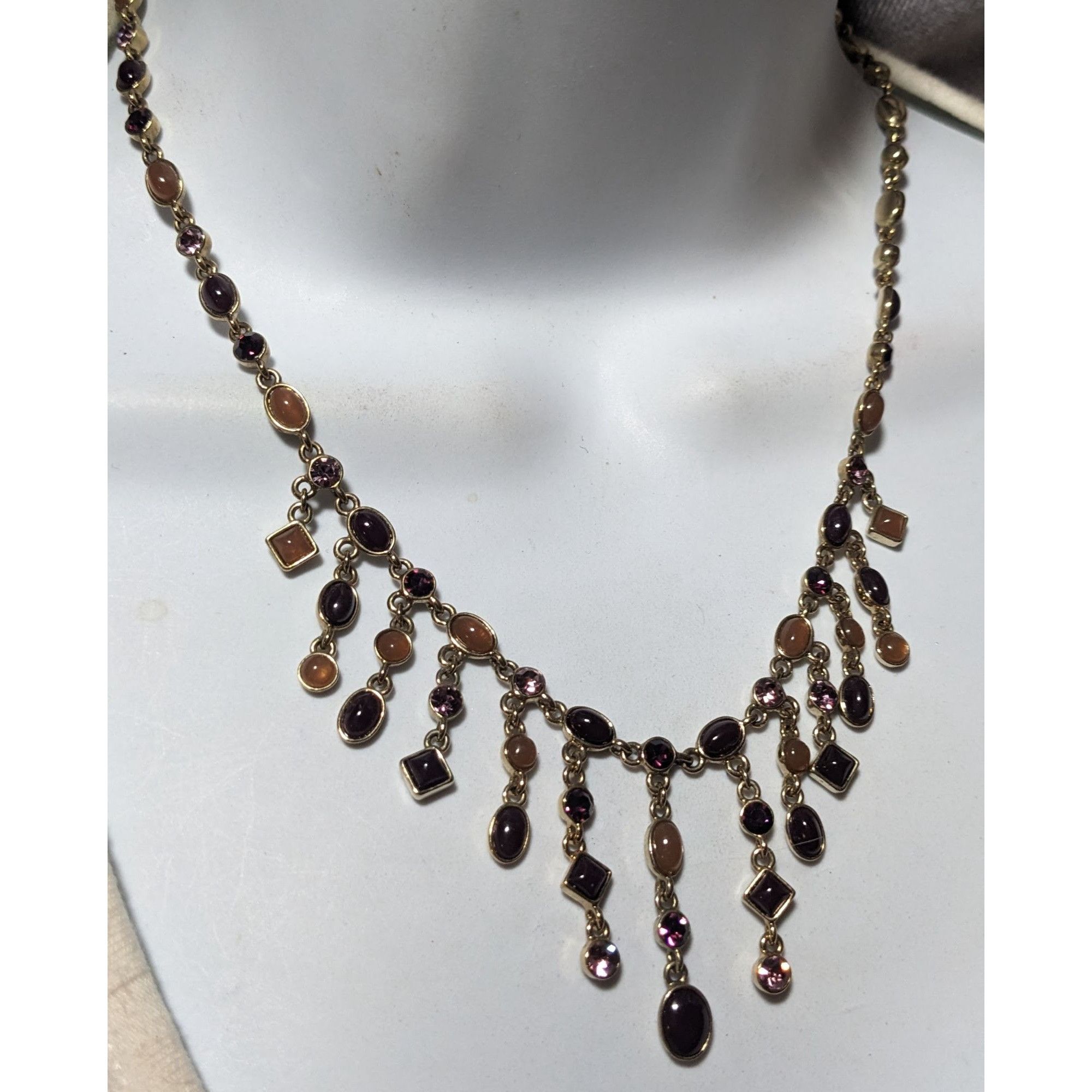Other Retro Elegant Gold Gemmed Fringe Necklace Size ONE SIZE - 6 Thumbnail