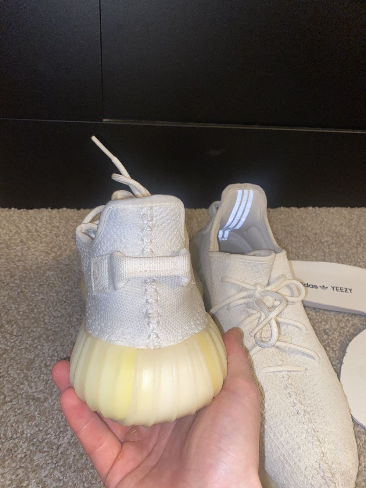 Adidas Adidas Yeezy Boost 350 V2 Cream Triple Core White Sz 12 Size US 12 / EU 45 - 2 Thumbnail
