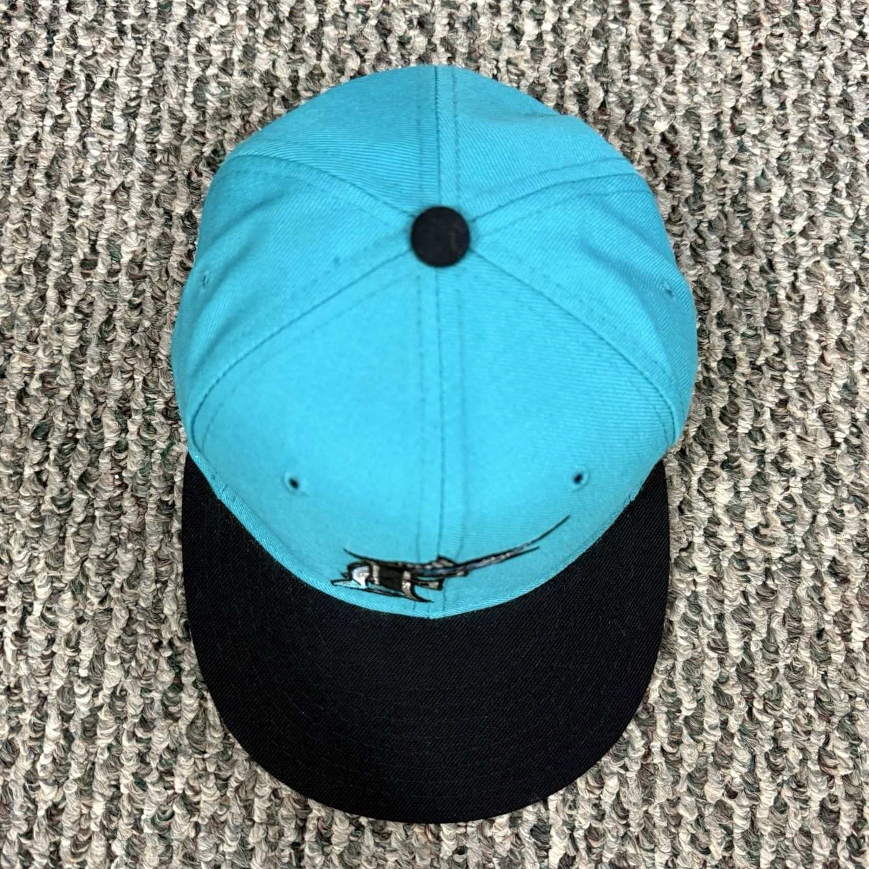 New Era VINTAGE Florida Marlins Hat 6 5/8 New Era Pro Model 90s Fitted Wool Cap MLB Blue Men Boys Mens Hats Size ONE SIZE - 3 Thumbnail
