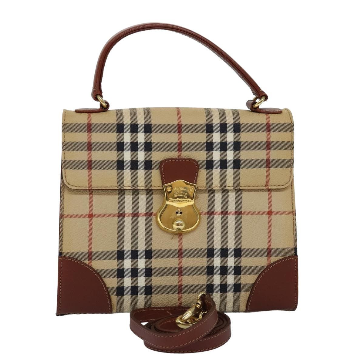 Burberry Burberry Nova Check Hand Bag Pvc Beige Size ONE SIZE - 1 Thumbnail