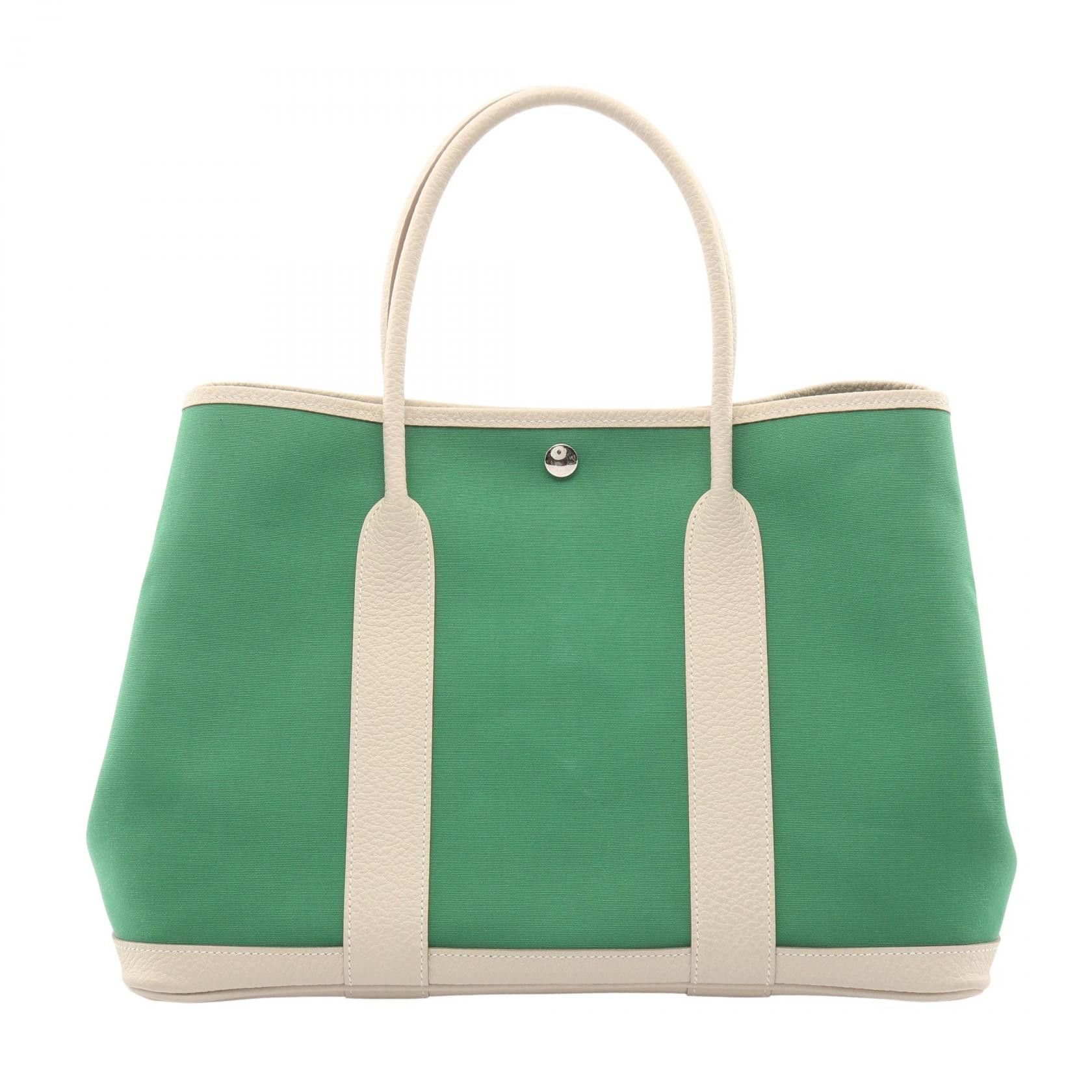 Hermes Hermes Hermes Garden Party PM Canvas Calf Tote Bag Leather Tote Bag Stamp X (2016) DUTY FREE for USA Size ONE SIZE - 1 Thumbnail