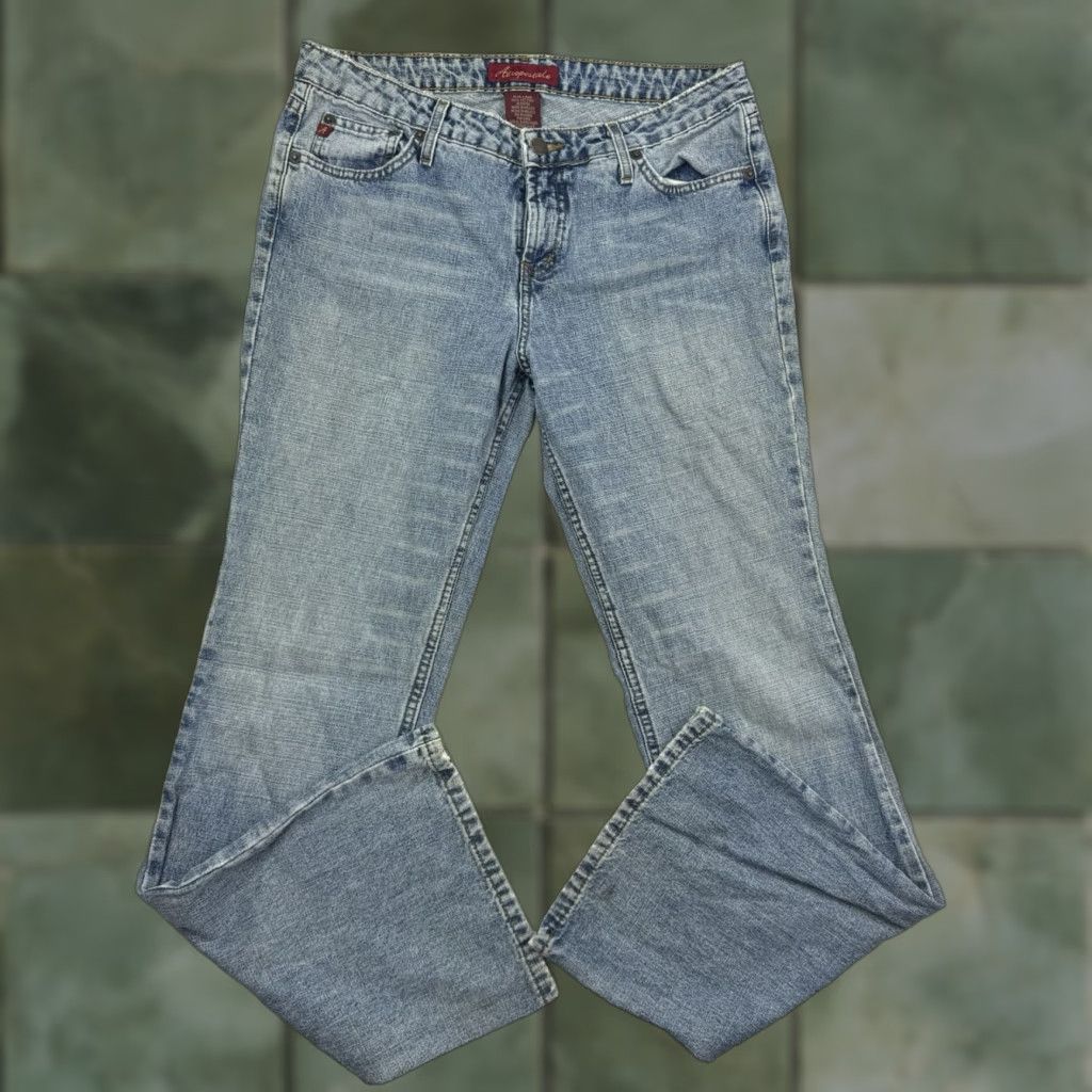 VINTAGE Y2K Aeropostale Flare Bootcut Jeans Womens 11/12 Long Hipster Hippie Blue