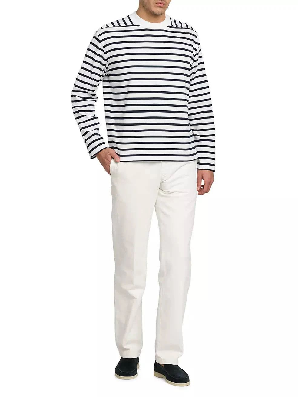 Loro Piana o1srvl11e0424 T-Shirt in Black/White Size US XL / EU 56 / 4 - 4 Thumbnail
