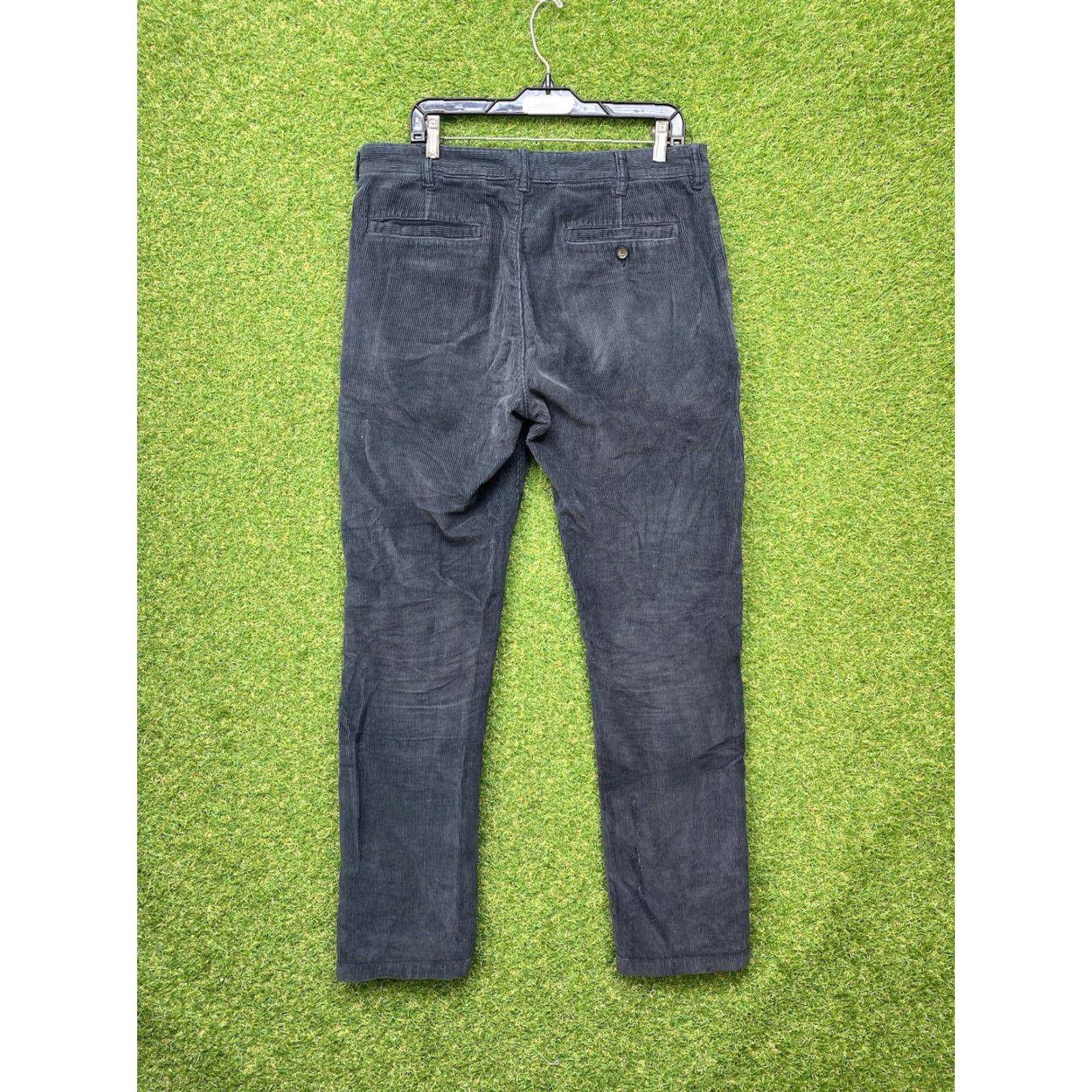 Faherty Faherty Pants Mens 33 33x32 Corduroy Slim Straight Blue Grey Slacks Casual Y2K Shirt Size US 33 - 2 Thumbnail