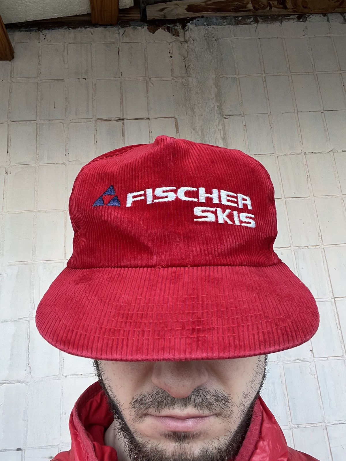 Vintage Vintage Headwear Cap Ficher Skis Red Corduroy Hat Size ONE SIZE - 19 Thumbnail