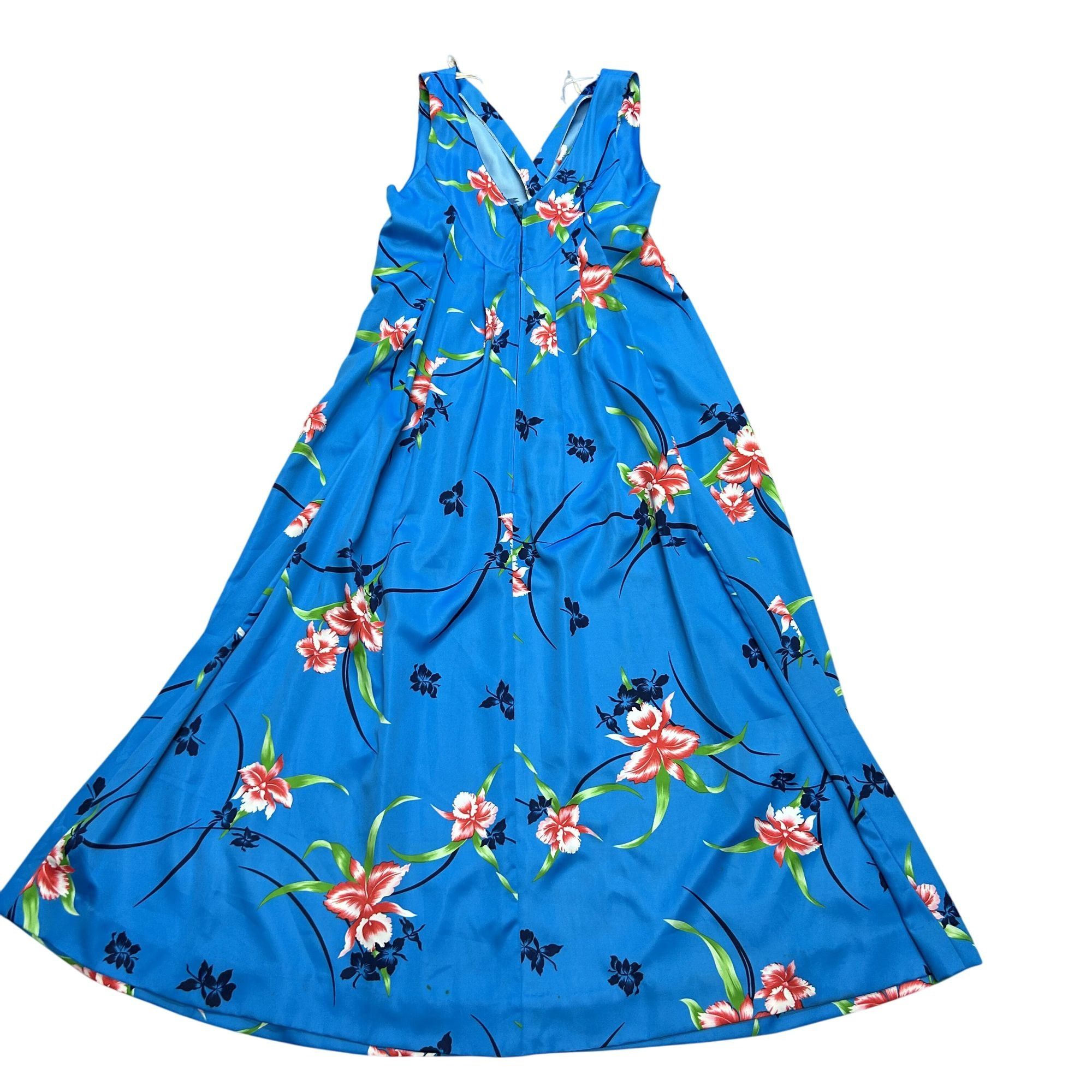 Other 60 70's Hilo Hatties FLORAL Hawaiian Wedding Dress MAXI 14 Size XL / US 12-14 / IT 48-50 - 7 Thumbnail