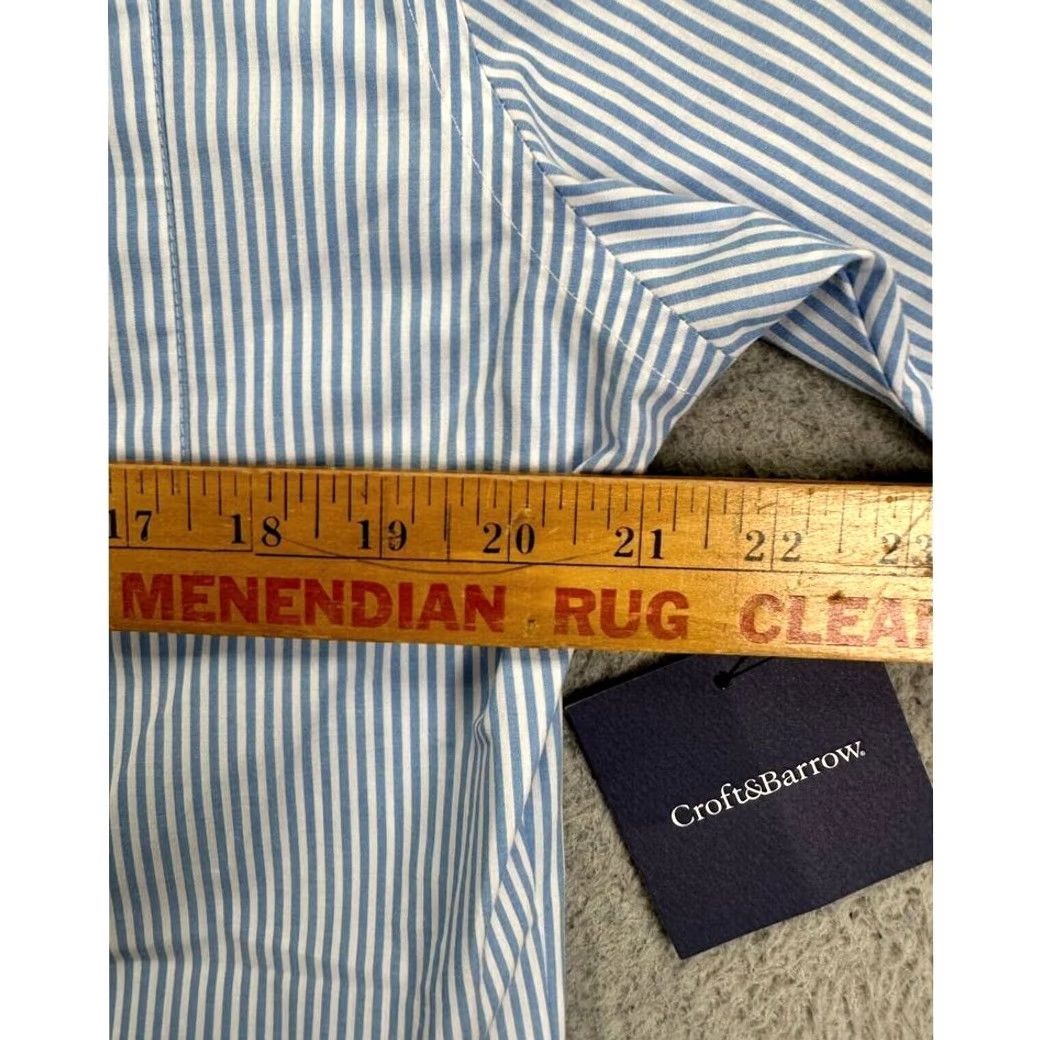 Croft & Barrow Croft Barrow Shirt Men Small Blue Striped Easy Care Button-Down Casual Size US S / EU 44-46 / 1 - 6 Thumbnail