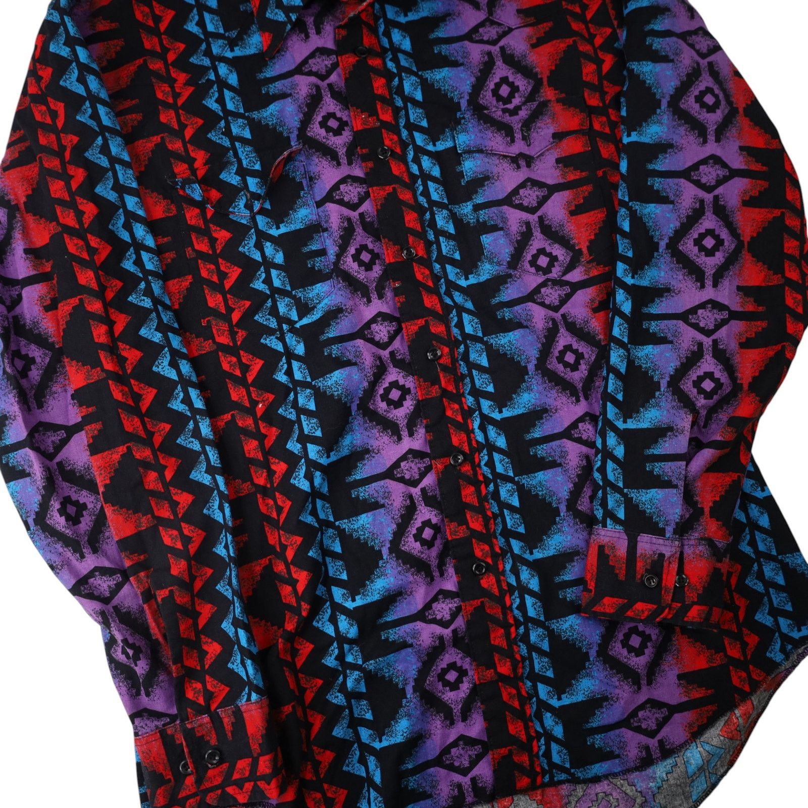 Vintage × Wrangler Vintage Wrangler Vibrant Southwestern Print Cowboy Shirt Size US L / EU 52-54 / 3 - 3 Thumbnail