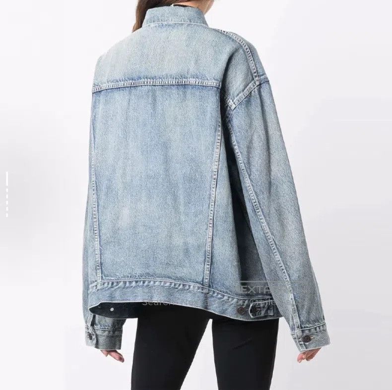 Balenciaga Balenciaga Water-washed effect denim jacket women's blue Size S / US 4 / IT 40 - 9 Thumbnail