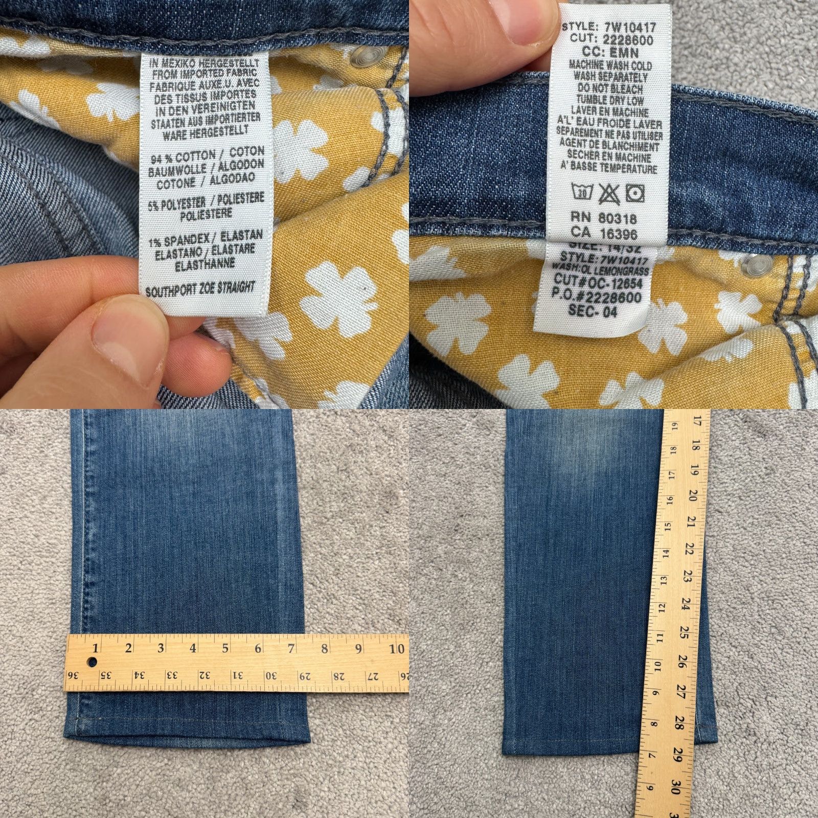 Lucky Brand Lucky Brand Jeans Womens 14 32 Blue Mid Rise Straight Denim 5-Pocket Regular Inseam 29 Inseam City Outdoor Vintage No Size 36" / US 14 / IT 50 - 8 Thumbnail