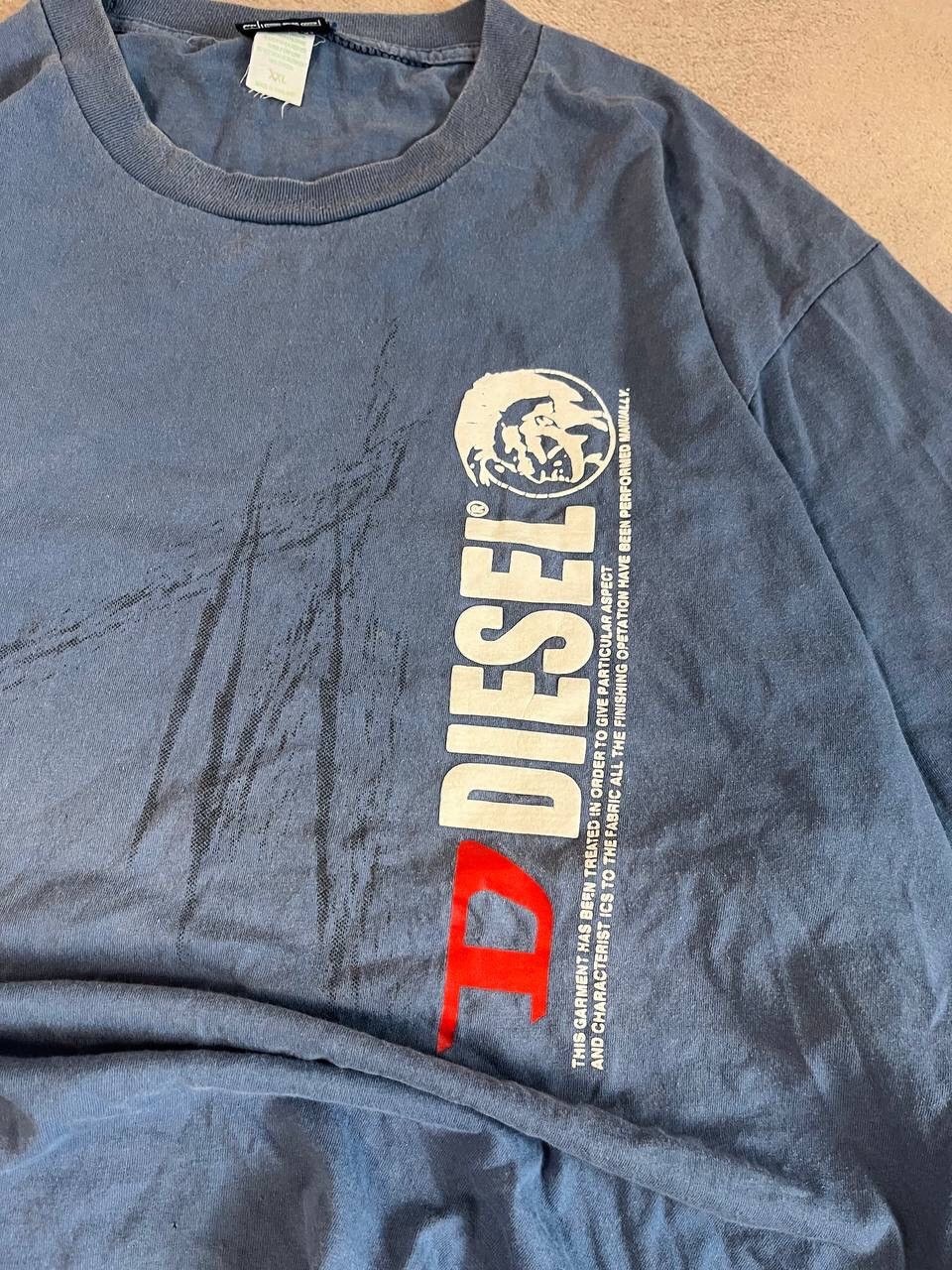 Diesel × Japanese Brand × Vintage Diesel Faded Reversible Logo T shirt Size US XXL / EU 58 / 5 - 5 Thumbnail