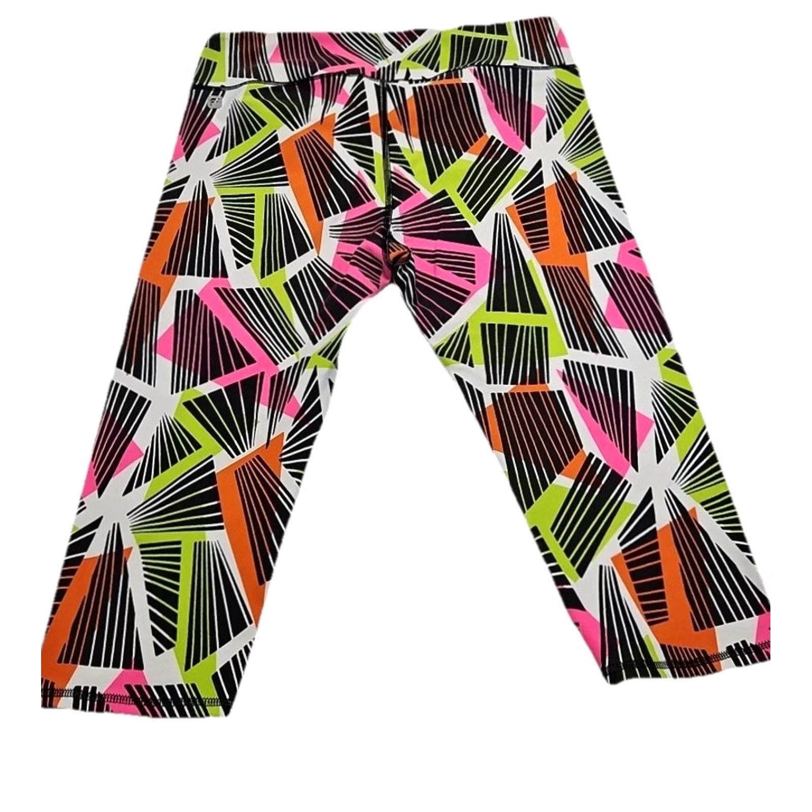 Fabletics Fabletics Leggings Womens Medium Multicolor Geometric Print Athletic Yoga Capri Size 32" / US 10 / IT 46 - 6 Thumbnail