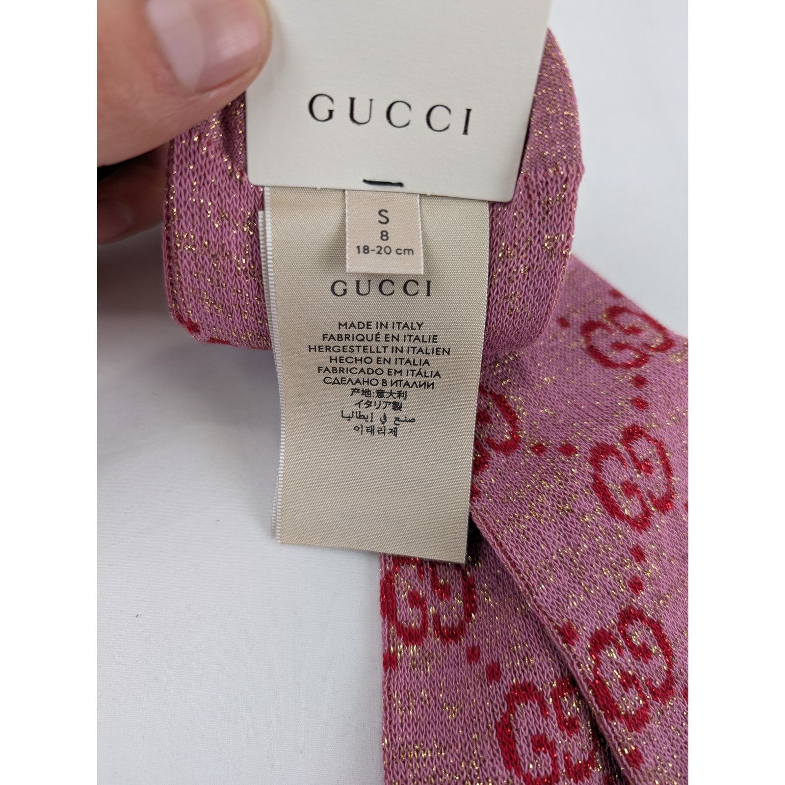 Gucci o1rshd1 Size: S / GG Logo Socks in Pink Size ONE SIZE - 9 Thumbnail