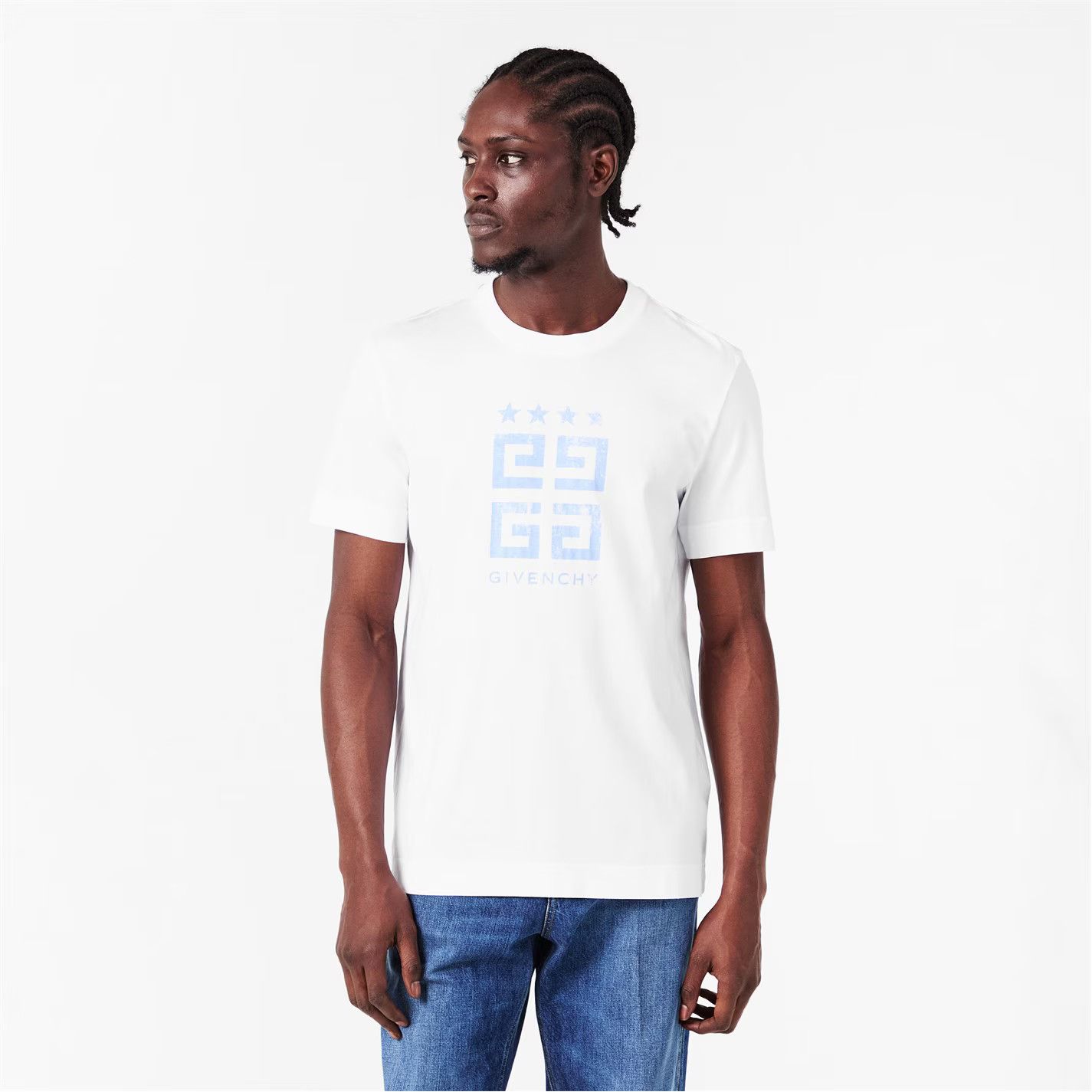Givenchy o1g2r1mq0426 4G Emblem T-Shirt in White Size US M / EU 48-50 / 2 - 2 Thumbnail