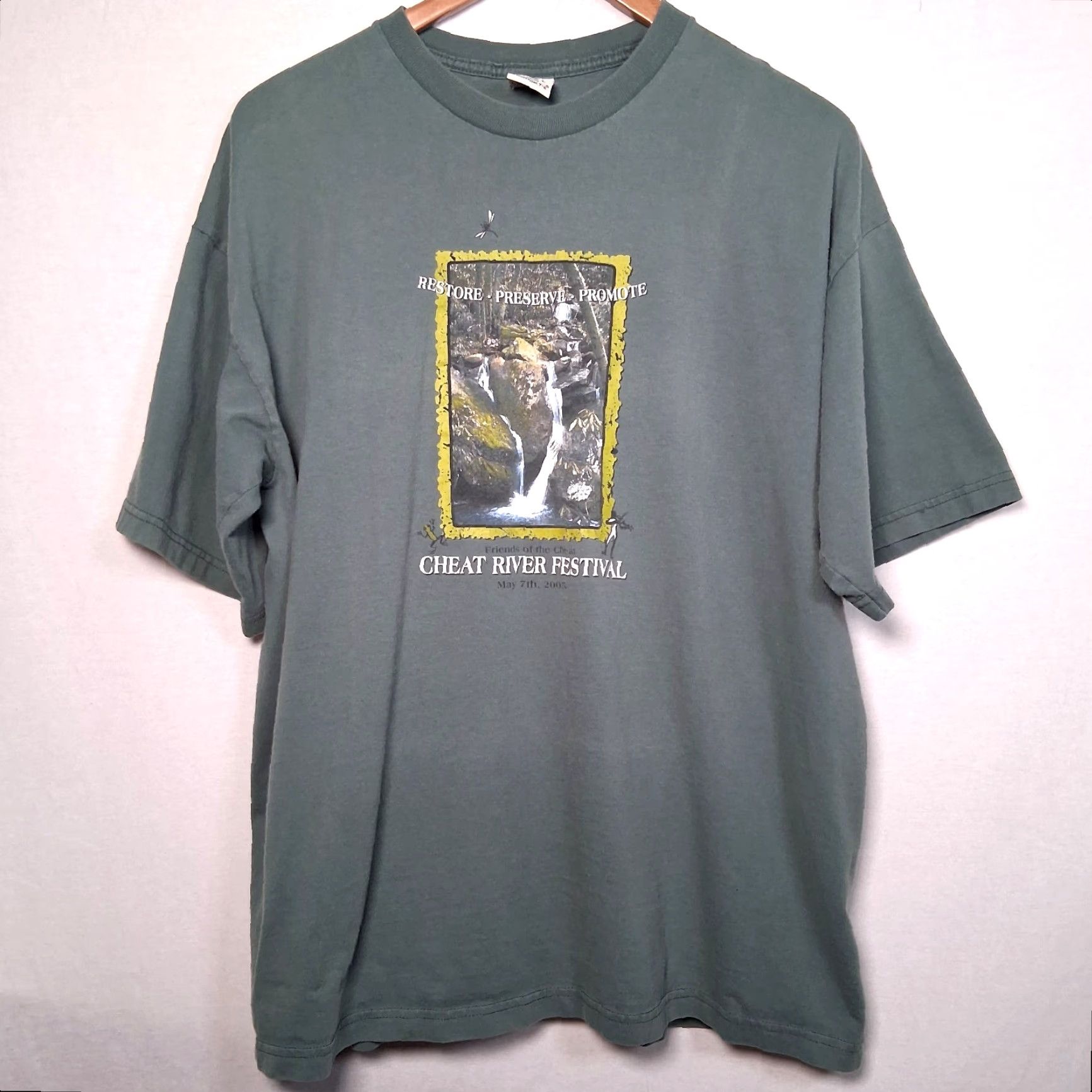 Vintage VINTAGE Cheat River Festival Shirt West Virginia 2005 Organic Conservation Green L Men T-Shirt Georgia? Wait No. Size US L / EU 52-54 / 3 - 2 Thumbnail