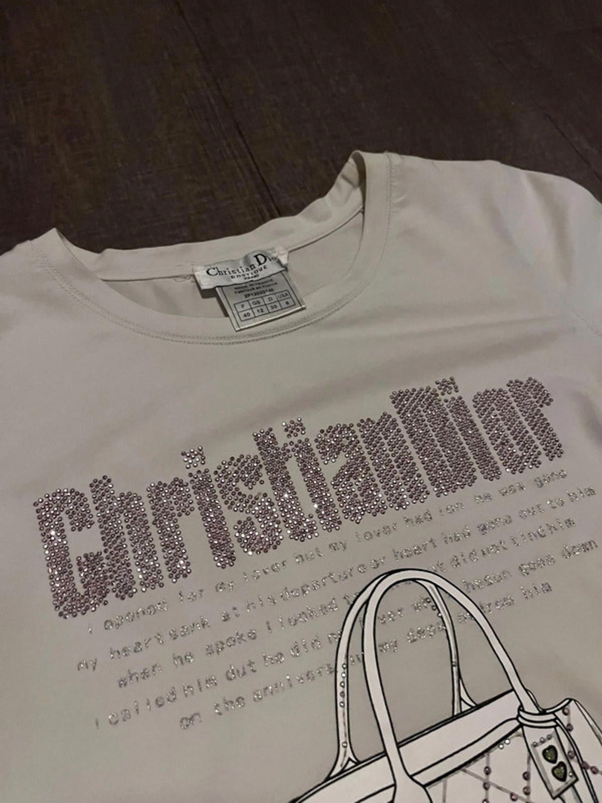 Christian Dior Monsieur Dior - White Graphic Cropped Shirt Size XS / US 0-2 / IT 36-38 - 5 Thumbnail