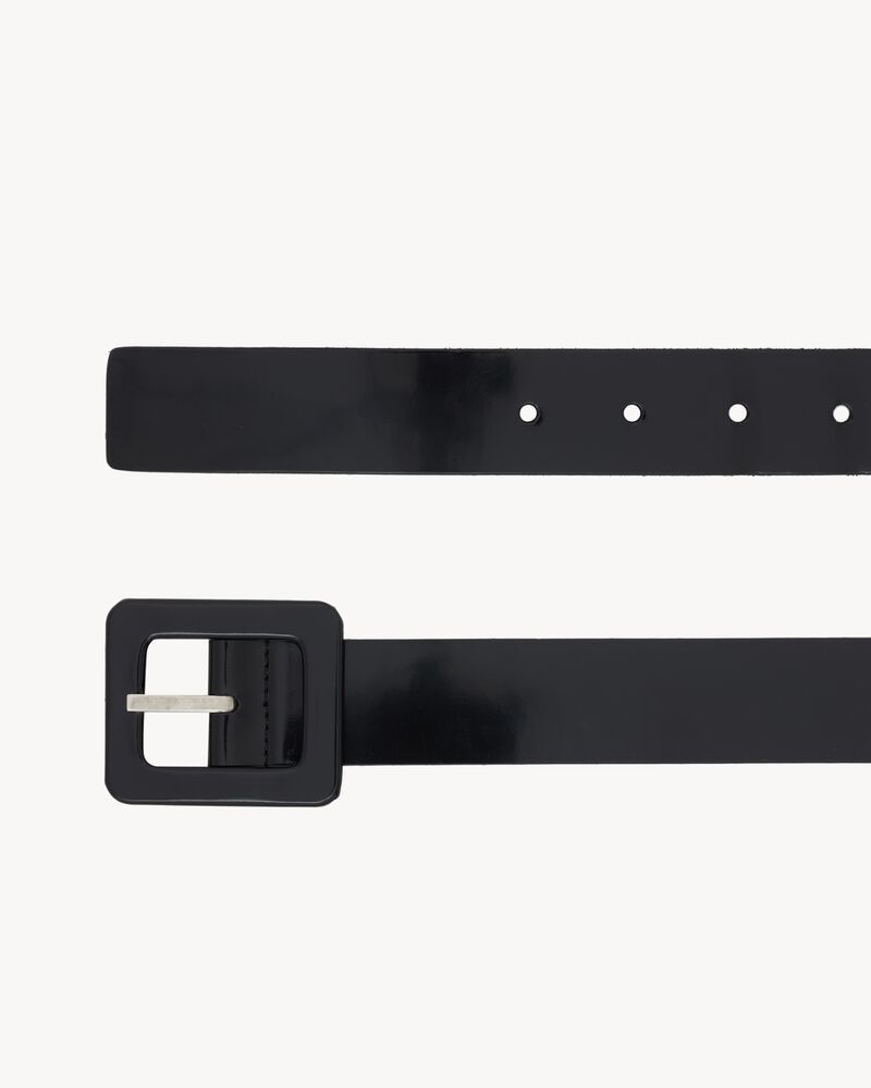 Saint Laurent Paris o1b1hav111125 Size: OS / Square Buckle Belt Shiny Leather Size ONE SIZE - 2 Thumbnail