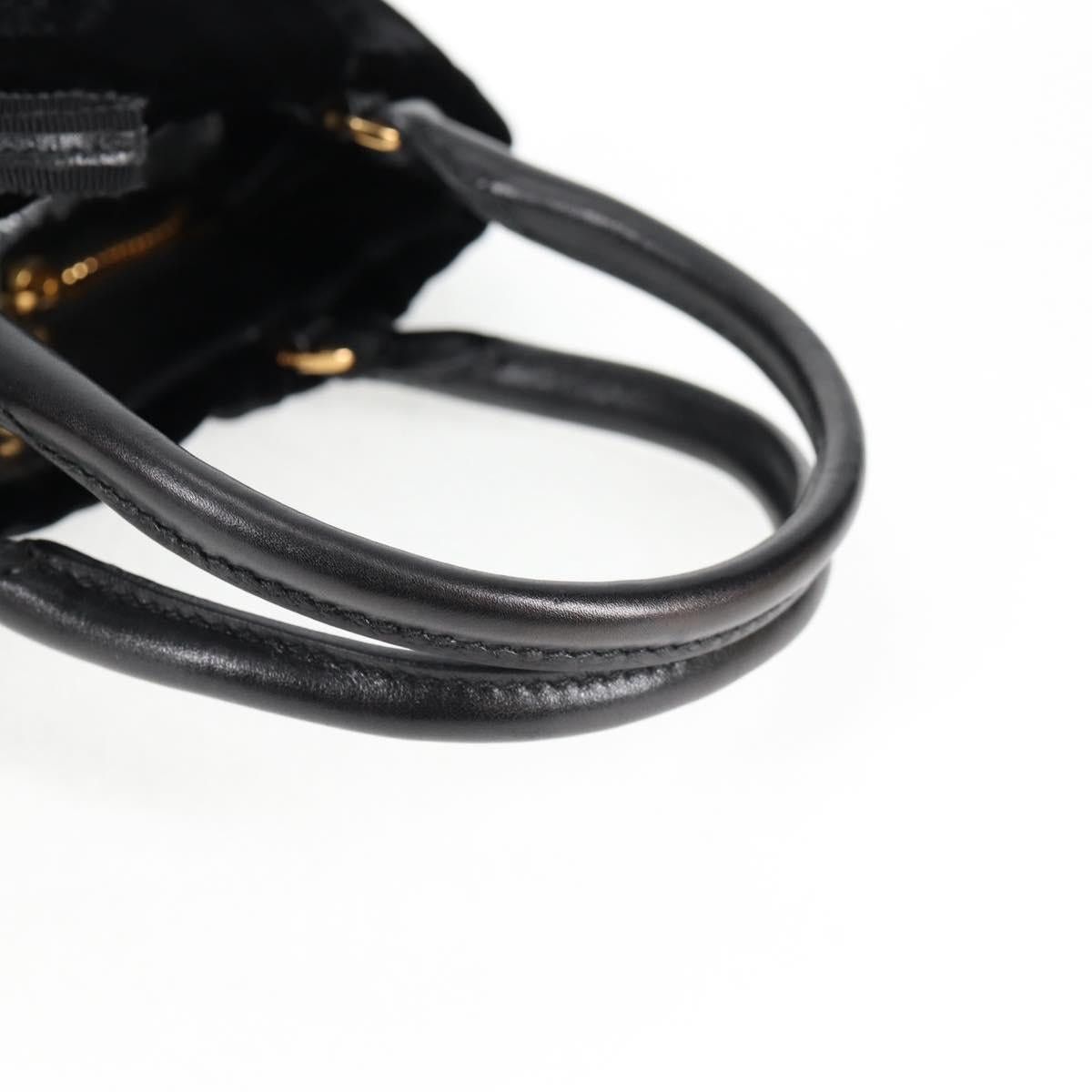 Prada PRADA Hand Bag Velor Black Gold Size ONE SIZE - 7 Thumbnail