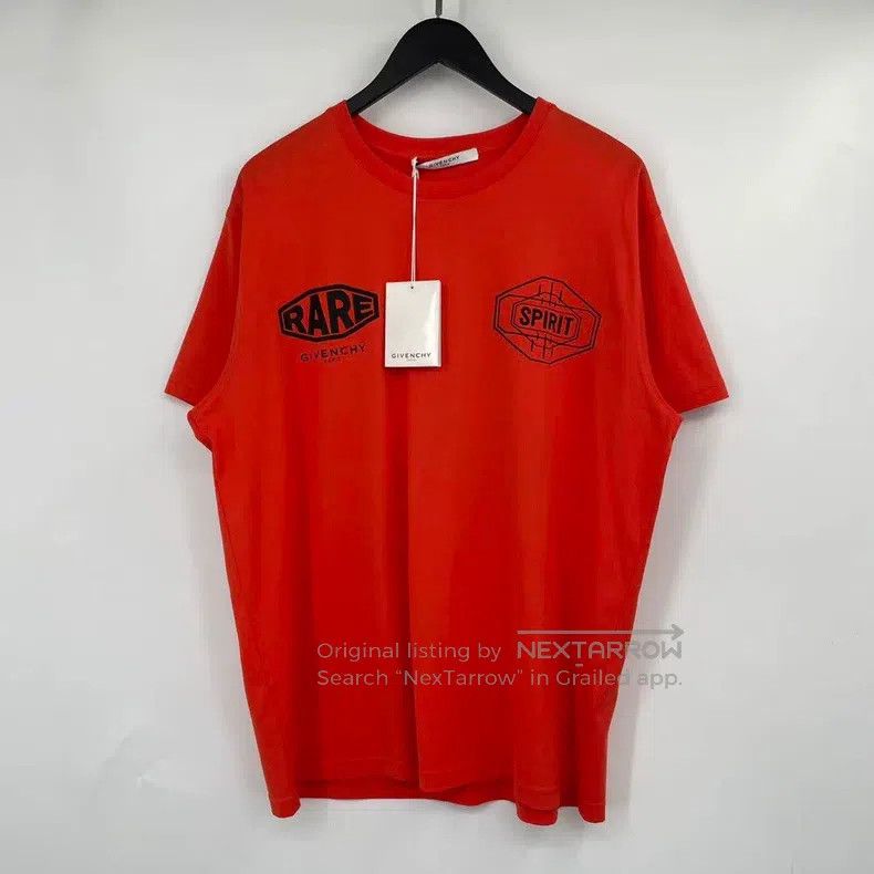 Givenchy Givenchy Red Double Logo Lettering Short Sleeve Size US L / EU 52-54 / 3 - 1 Thumbnail
