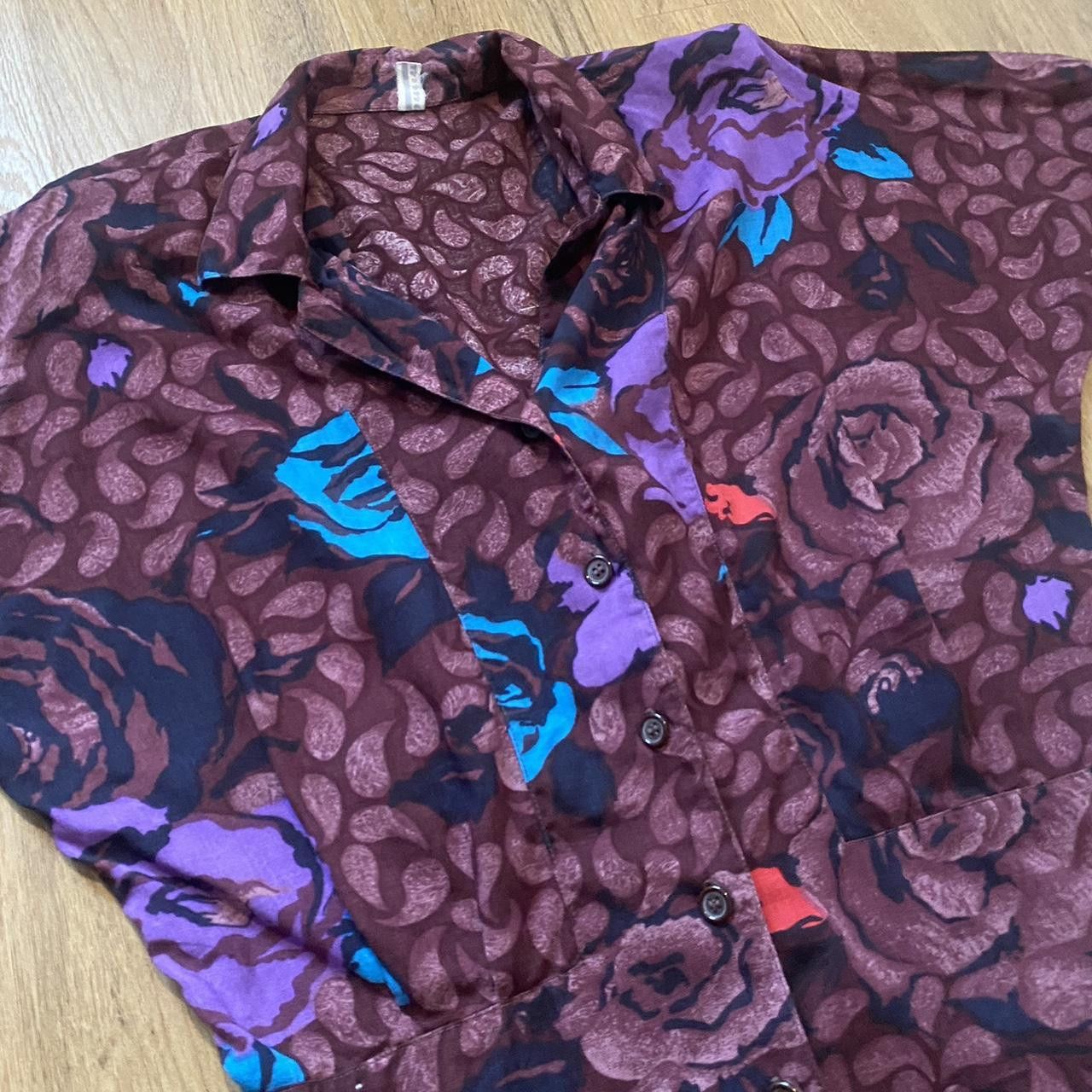 Other Purple and blue floral blouse with a retro vibe Size US M / EU 48-50 / 2 - 3 Thumbnail