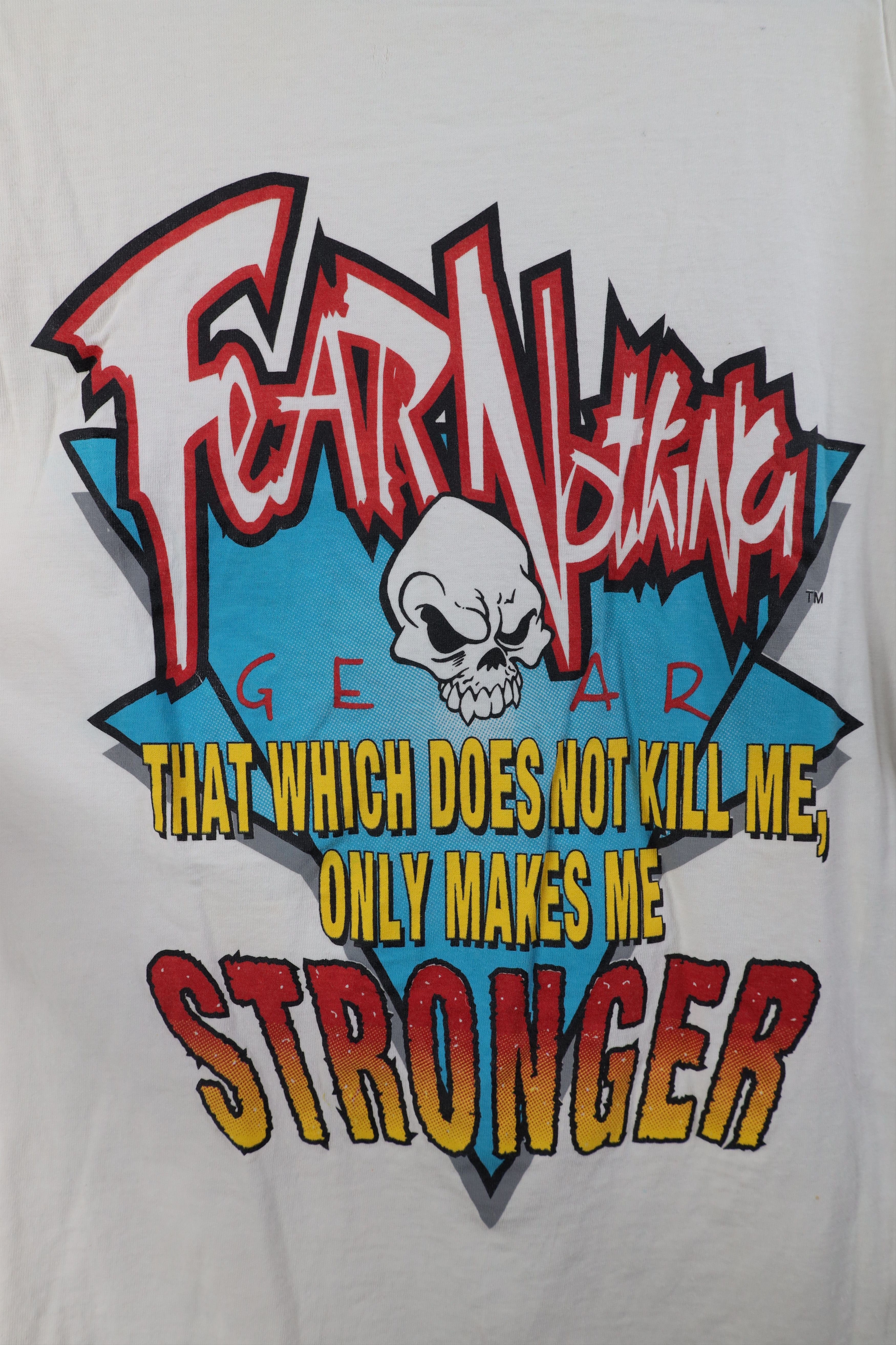 Vintage Vintage 90s Streetwear Nothing Skull Skeleton T-Shirt White Size US L / EU 52-54 / 3 - 8 Thumbnail