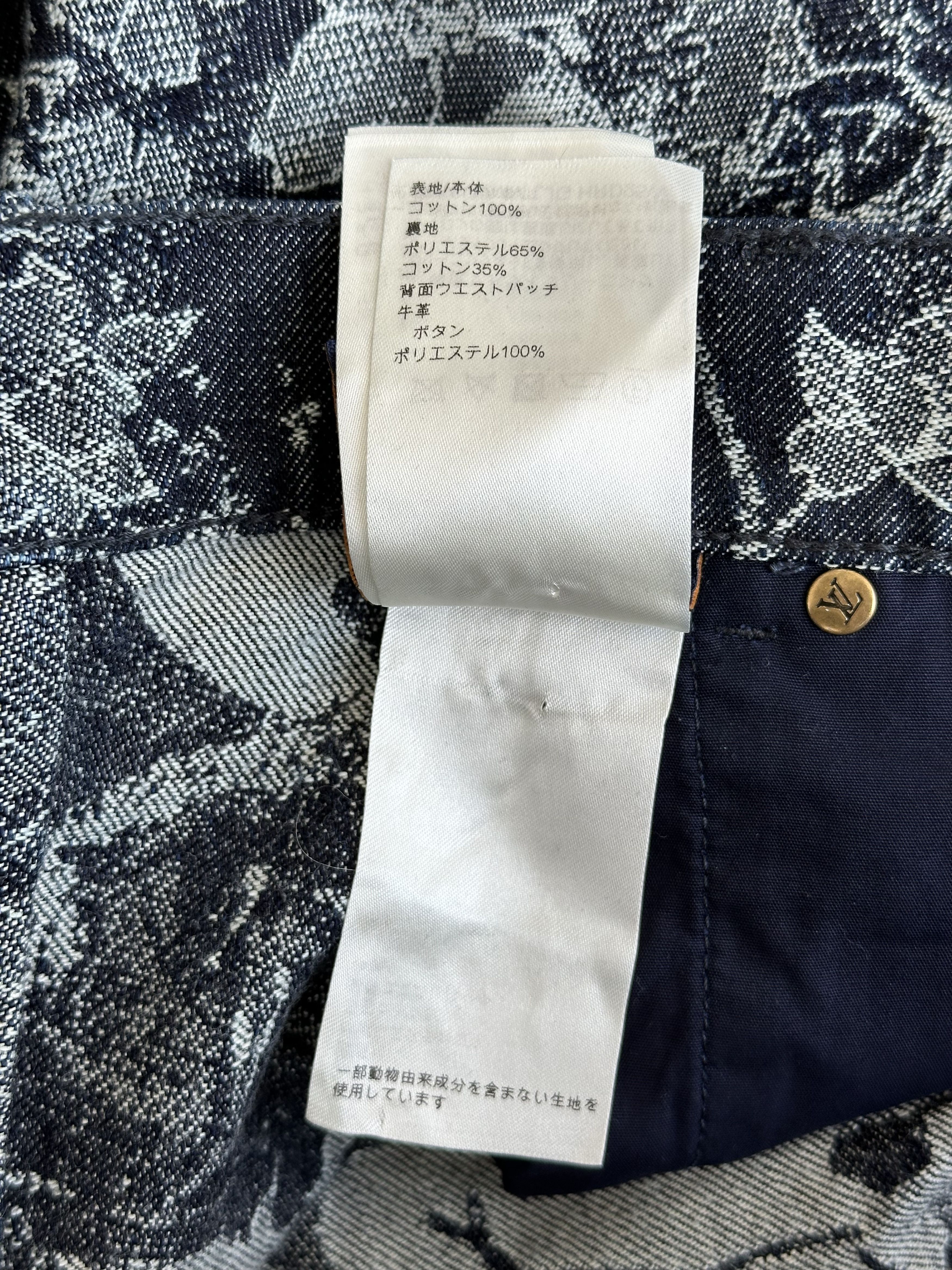 Louis Vuitton Louis Vuitton Blue & White Floral Denim Shorts Size US 38 / EU 54 - 6 Thumbnail