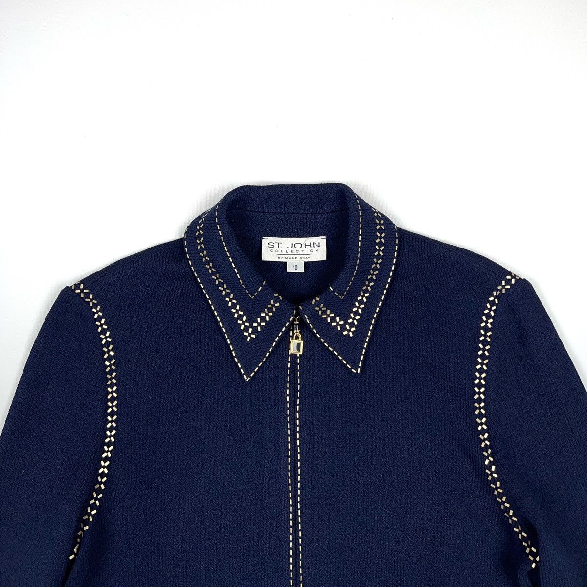 St. John St John Collection Knit Zip Cardigan Sweater made in USA Size L / US 10 / IT 46 - 4 Thumbnail