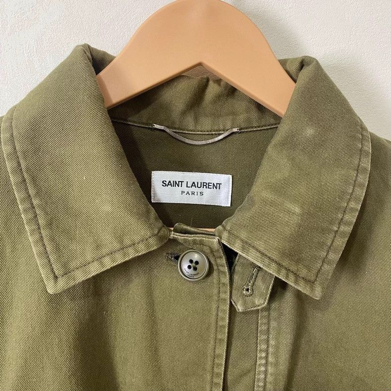 Saint Laurent Paris Saint Laurent ParisHeavy Industry Army Green Made Old Shir Size US S / EU 44-46 / 1 - 3 Thumbnail