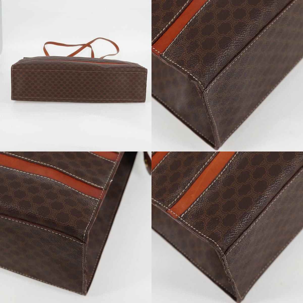 Celine CELINE Macadam Canvas Tote Bag Pvc Leather Brown Gold Size ONE SIZE - 10 Thumbnail
